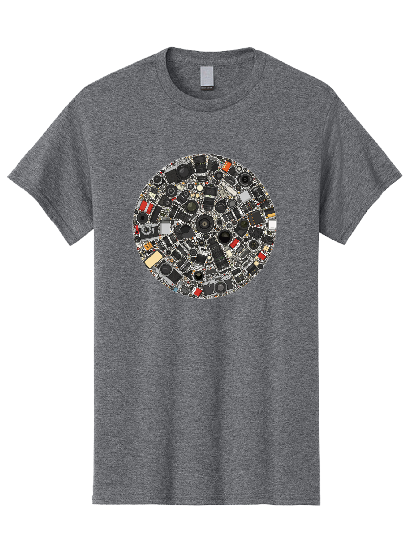 Camera-Parts-Mosaic Men'S Graphic Tee, 100% Cotton, Comfortable Casual Summer Wear, Machine Washable, Camera Parts, Lenses, Photography Equipment, Vintage Cameras, Camera Accessories, Photography Gear, Camera Lenses, Camera Collage, Bac773