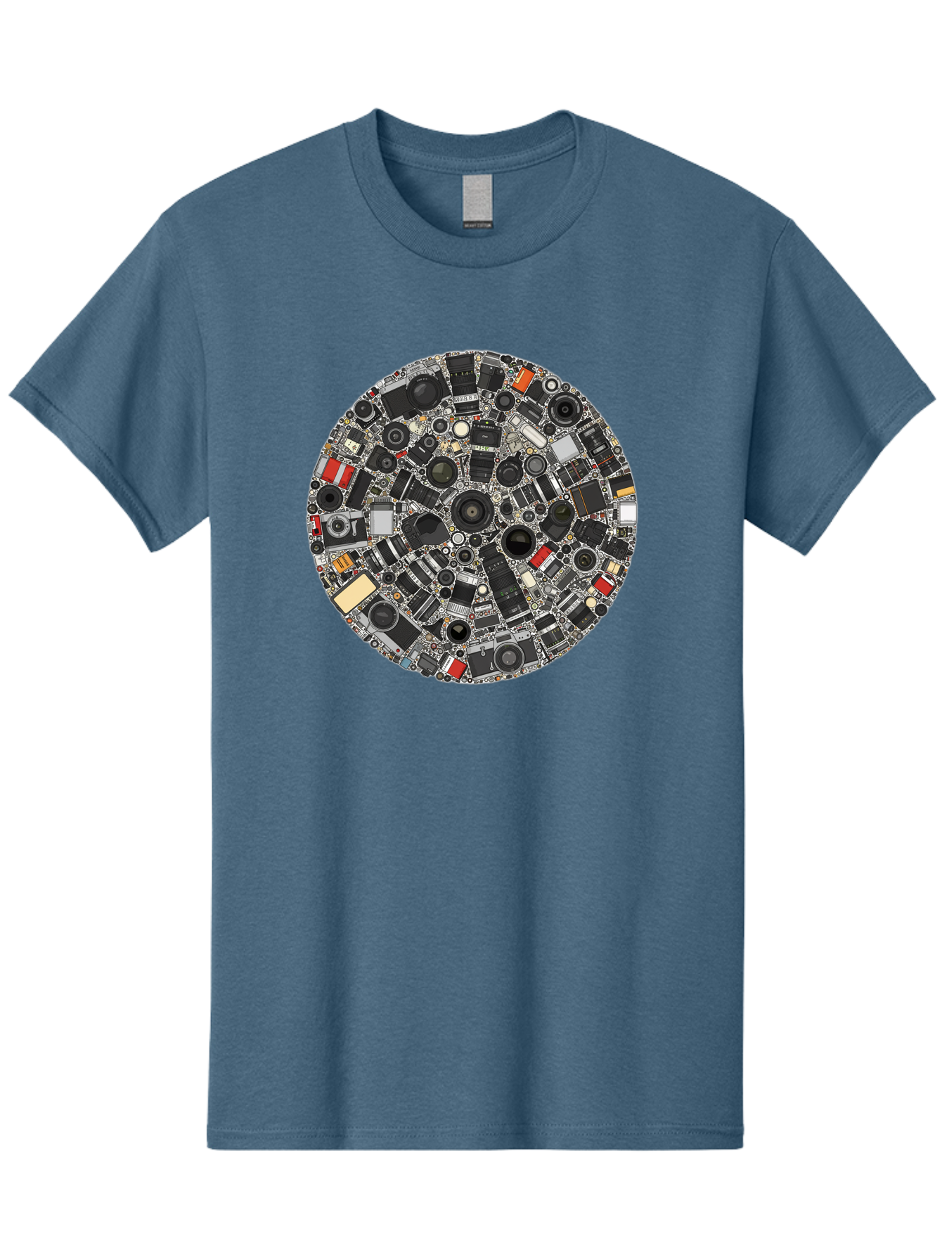 Camera-Parts-Mosaic Men'S Graphic Tee, 100% Cotton, Comfortable Casual Summer Wear, Machine Washable, Camera Parts, Lenses, Photography Equipment, Vintage Cameras, Camera Accessories, Photography Gear, Camera Lenses, Camera Collage, Bac773