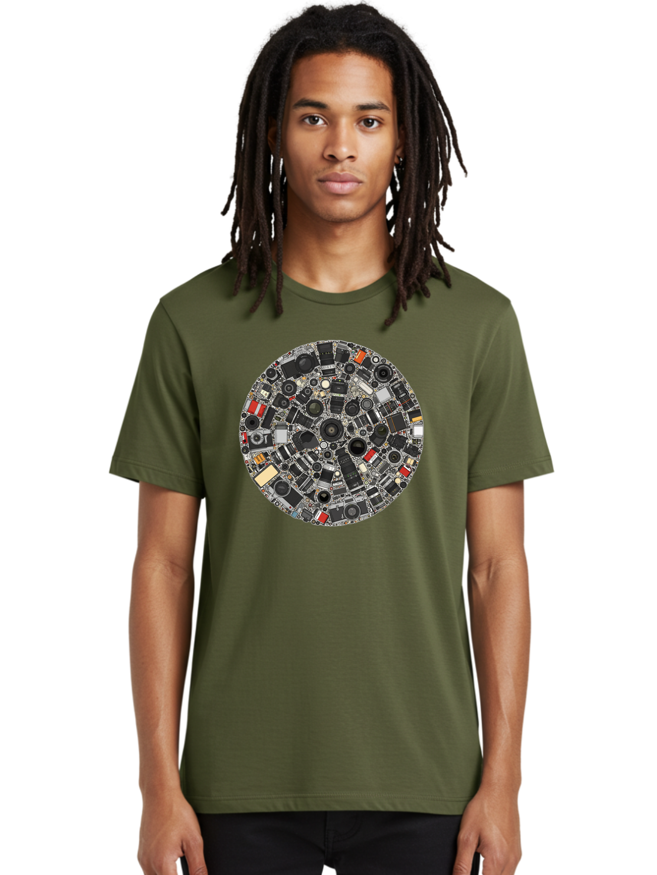 Camera-Parts-Mosaic Men'S Graphic Tee, 100% Cotton, Comfortable Casual Summer Wear, Machine Washable, Camera Parts, Lenses, Photography Equipment, Vintage Cameras, Camera Accessories, Photography Gear, Camera Lenses, Camera Collage, Bac773