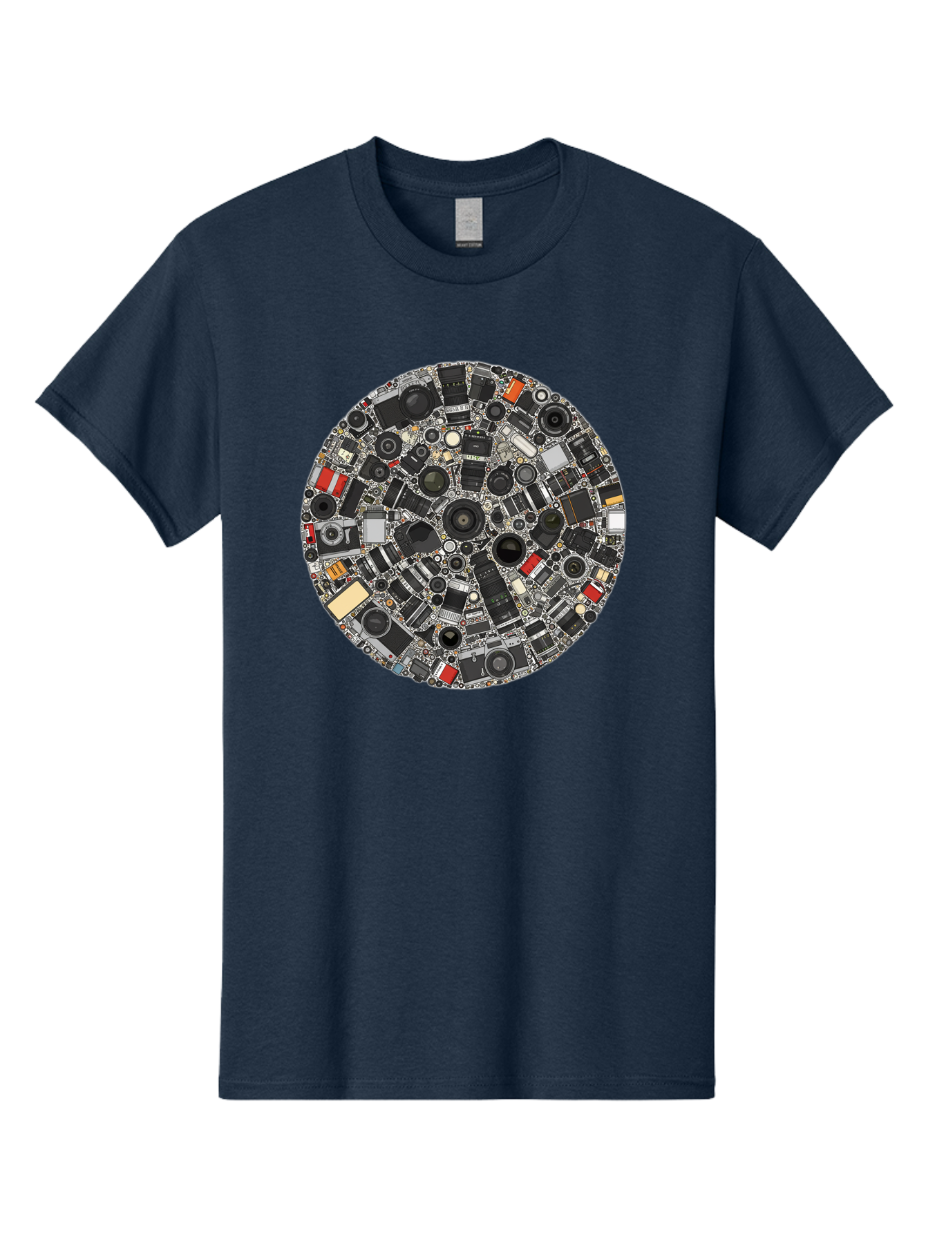 Camera-Parts-Mosaic Men'S Graphic Tee, 100% Cotton, Comfortable Casual Summer Wear, Machine Washable, Camera Parts, Lenses, Photography Equipment, Vintage Cameras, Camera Accessories, Photography Gear, Camera Lenses, Camera Collage, Bac773