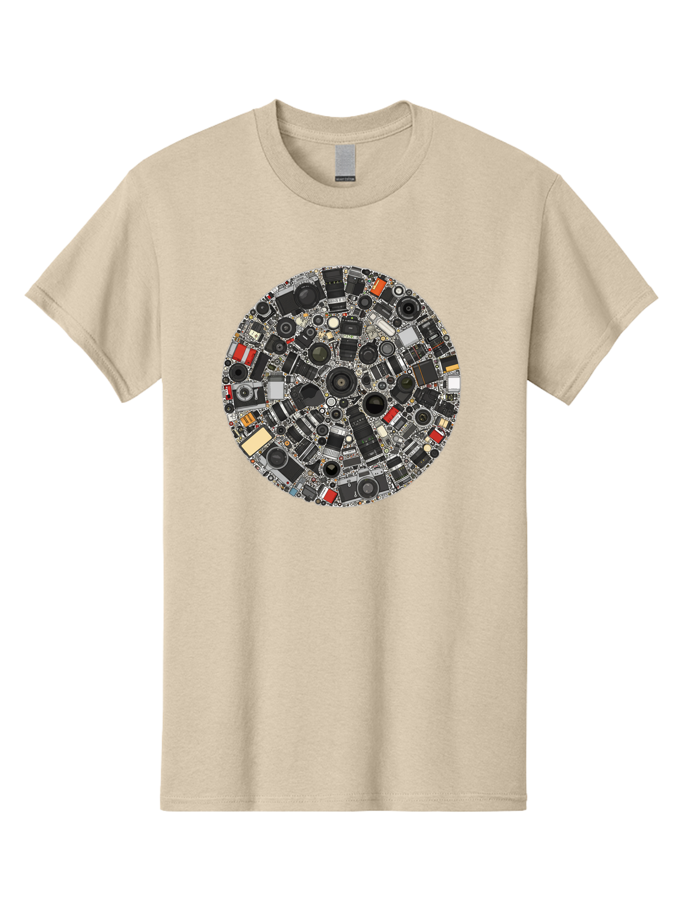 Camera-Parts-Mosaic Men'S Graphic Tee, 100% Cotton, Comfortable Casual Summer Wear, Machine Washable, Camera Parts, Lenses, Photography Equipment, Vintage Cameras, Camera Accessories, Photography Gear, Camera Lenses, Camera Collage, Bac773