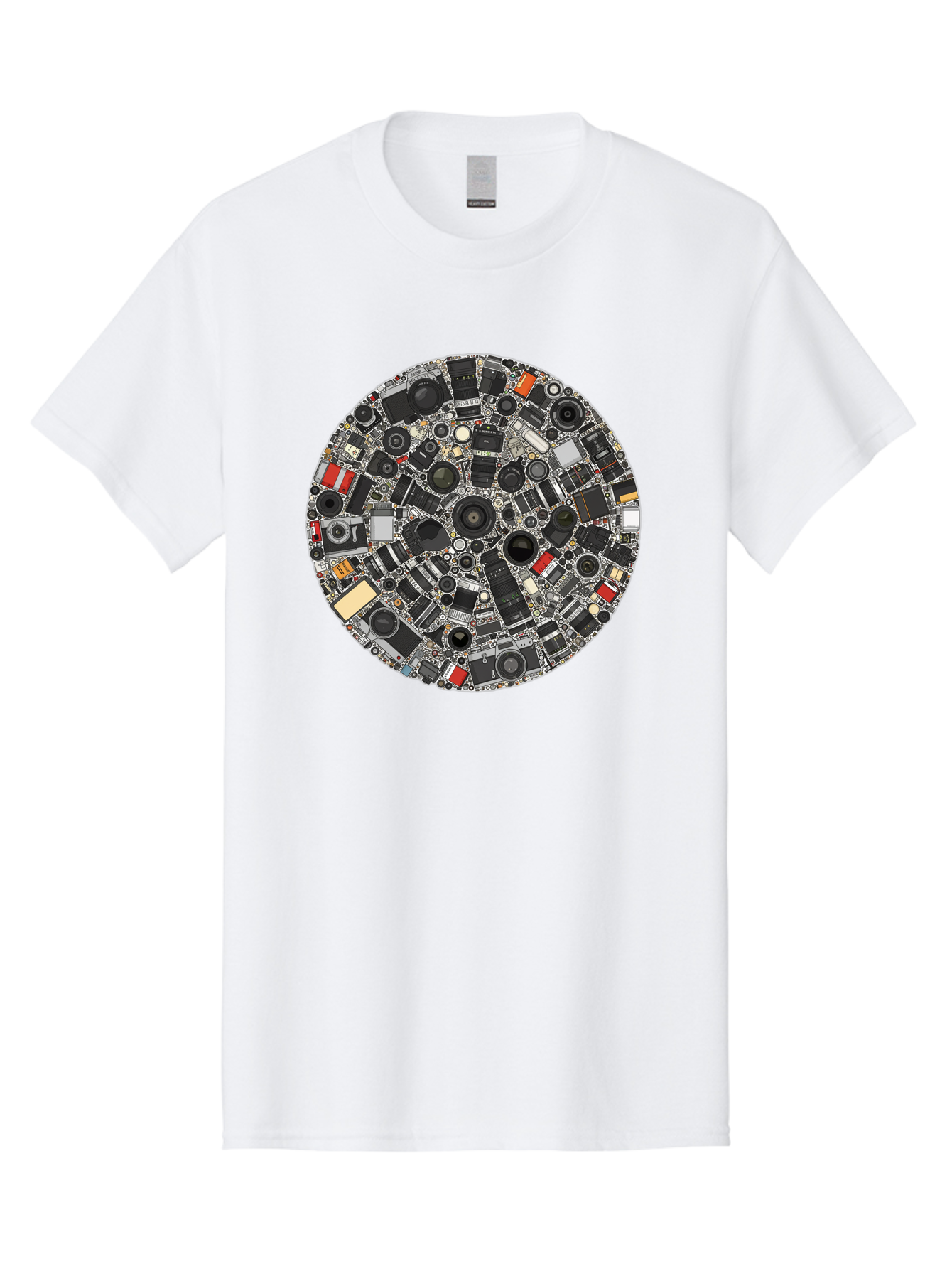 Camera-Parts-Mosaic Men'S Graphic Tee, 100% Cotton, Comfortable Casual Summer Wear, Machine Washable, Camera Parts, Lenses, Photography Equipment, Vintage Cameras, Camera Accessories, Photography Gear, Camera Lenses, Camera Collage, Bac773