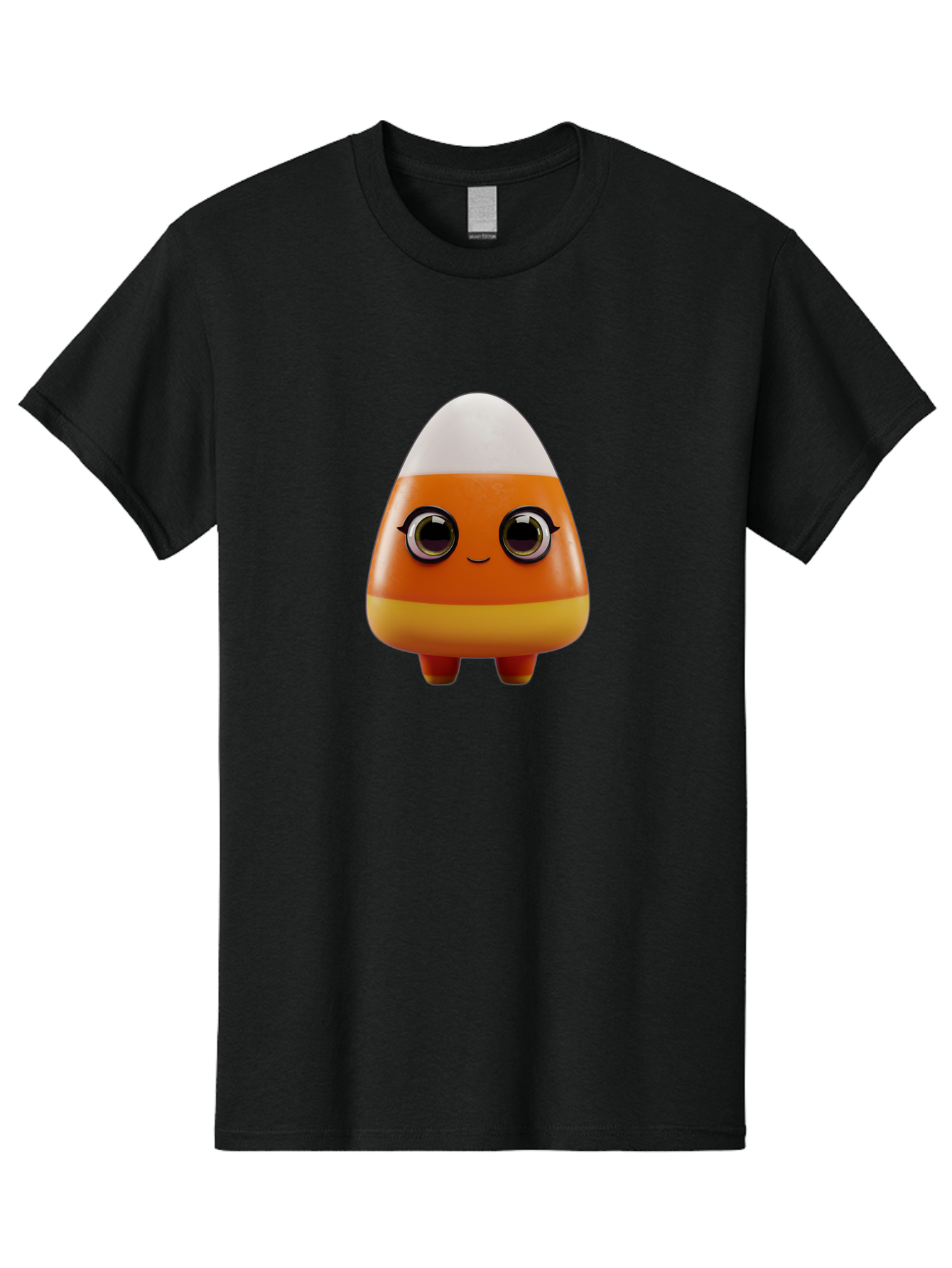 Candy-Corn-Character Men'S Graphic Tee, 100% Cotton, Comfortable Casual Summer Wear, Machine Washable, Candy Corn Character, Cartoon Candy, Halloween Treat, Sweet Character, Orange And Yellow Candy, Cute Candy Corn, Funny Character Design, Bac775