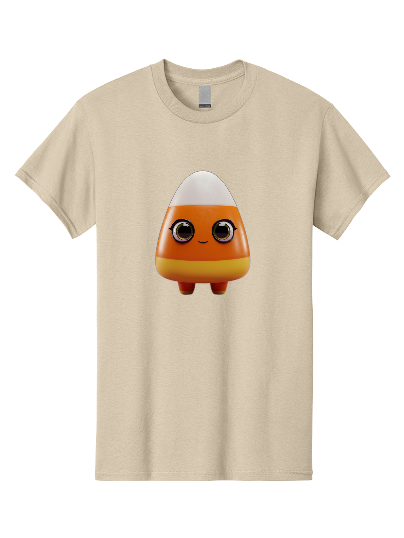Candy-Corn-Character Men'S Graphic Tee, 100% Cotton, Comfortable Casual Summer Wear, Machine Washable, Candy Corn Character, Cartoon Candy, Halloween Treat, Sweet Character, Orange And Yellow Candy, Cute Candy Corn, Funny Character Design, Bac775