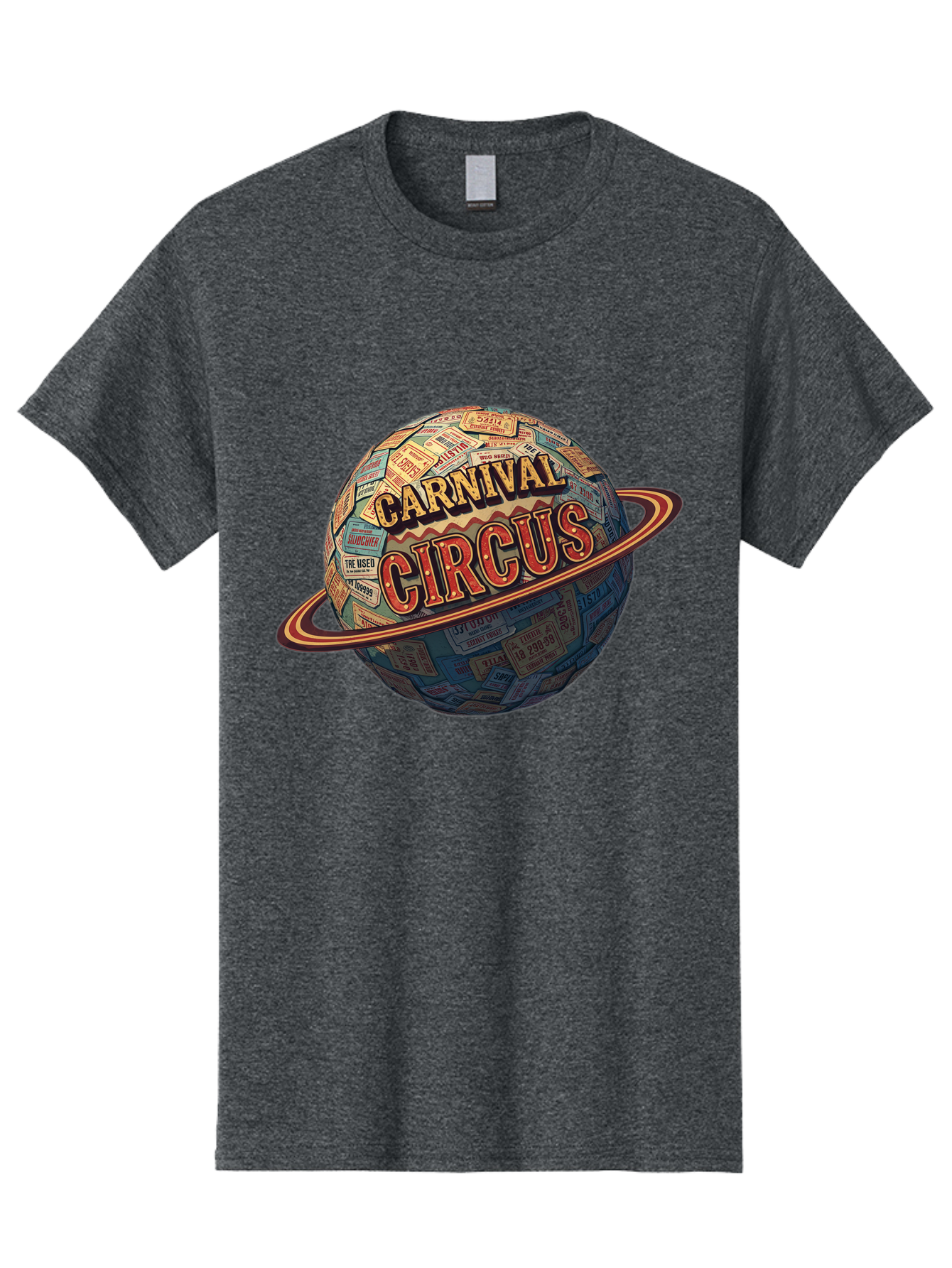 Carnival-Circus-1 Men'S Graphic Tee, 100% Cotton, Comfortable Casual Summer Wear, Machine Washable, Carnival Circus, Earth With Ring, Vintage Posters, Global Celebration, Festive Atmosphere, Entertainment, Travel, Adventure, Event Promotion Bac783