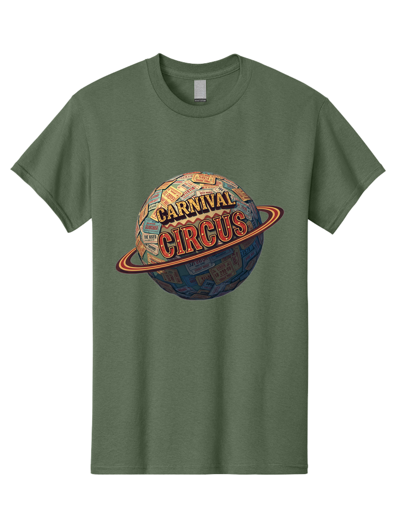 Carnival-Circus-1 Men'S Graphic Tee, 100% Cotton, Comfortable Casual Summer Wear, Machine Washable, Carnival Circus, Earth With Ring, Vintage Posters, Global Celebration, Festive Atmosphere, Entertainment, Travel, Adventure, Event Promotion Bac783
