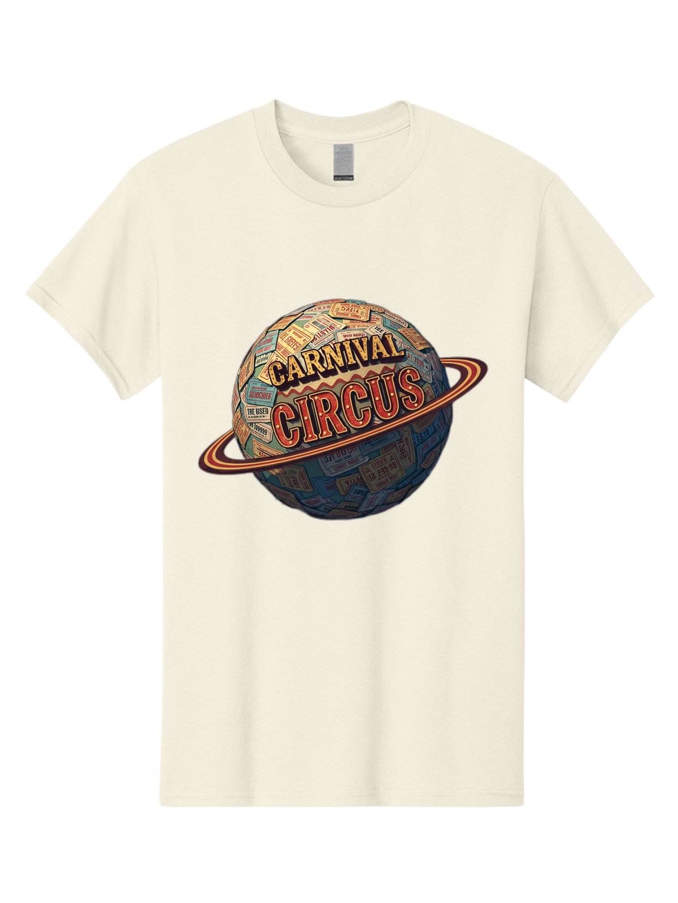 Carnival-Circus-1 Men'S Graphic Tee, 100% Cotton, Comfortable Casual Summer Wear, Machine Washable, Carnival Circus, Earth With Ring, Vintage Posters, Global Celebration, Festive Atmosphere, Entertainment, Travel, Adventure, Event Promotion Bac783