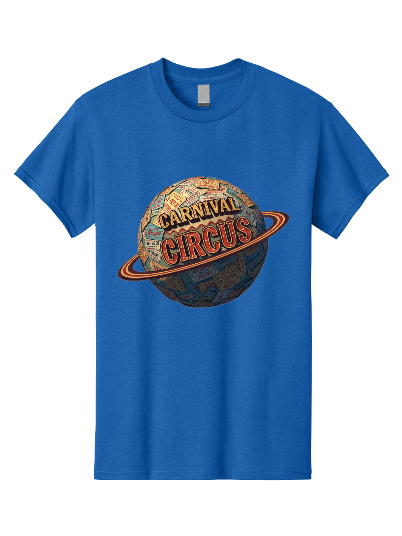 Carnival-Circus-1 Men'S Graphic Tee, 100% Cotton, Comfortable Casual Summer Wear, Machine Washable, Carnival Circus, Earth With Ring, Vintage Posters, Global Celebration, Festive Atmosphere, Entertainment, Travel, Adventure, Event Promotion Bac783