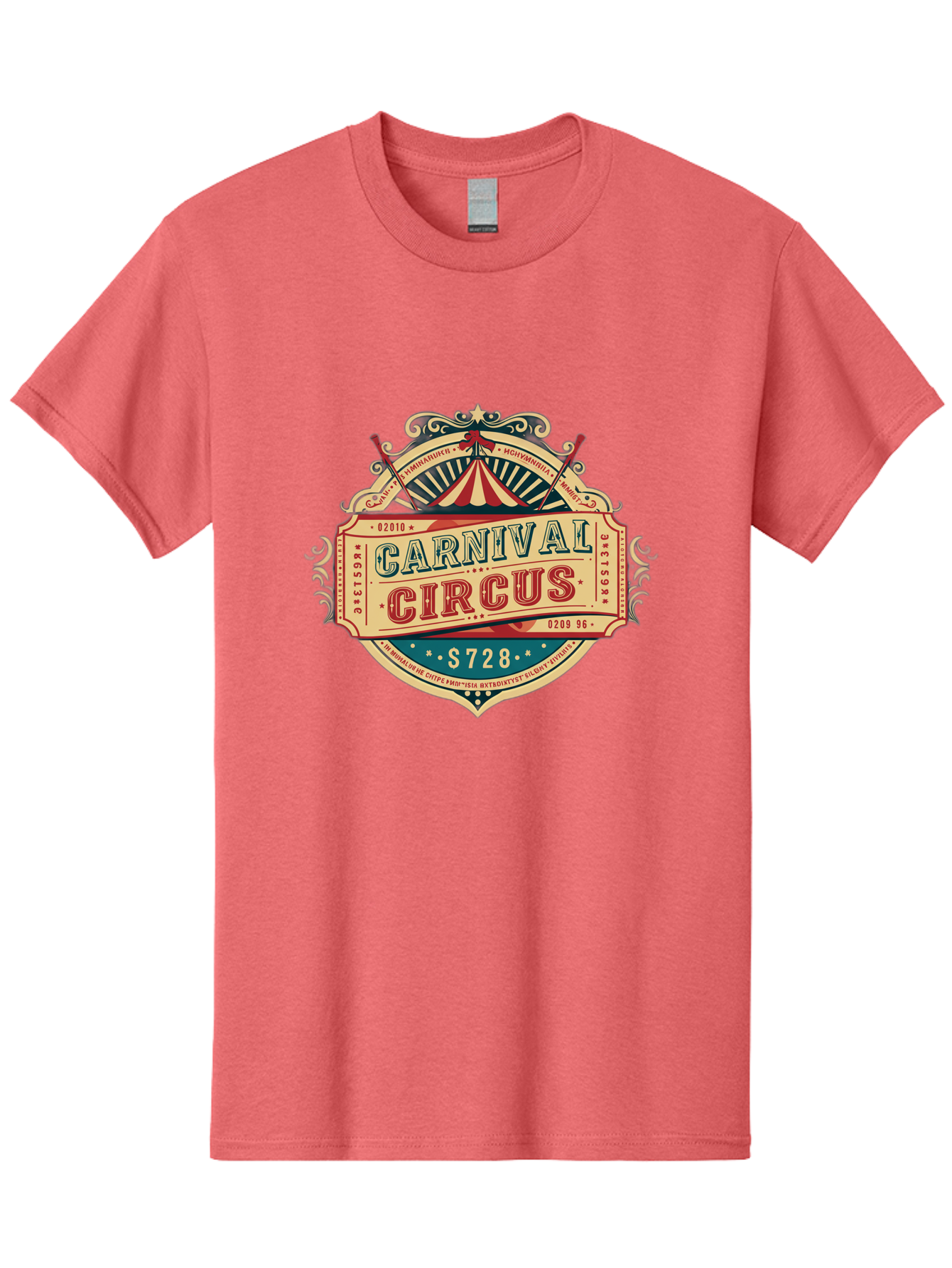 Carnival-Circus Men'S Graphic Tee, 100% Cotton, Comfortable Casual Summer Wear, Machine Washable, Vintage Carnival, Circus Ticket, Carnival Circus, Retro Style, Vintage Theme, Carnival Graphics, Circus Arts, Carnival Design, Bac784
