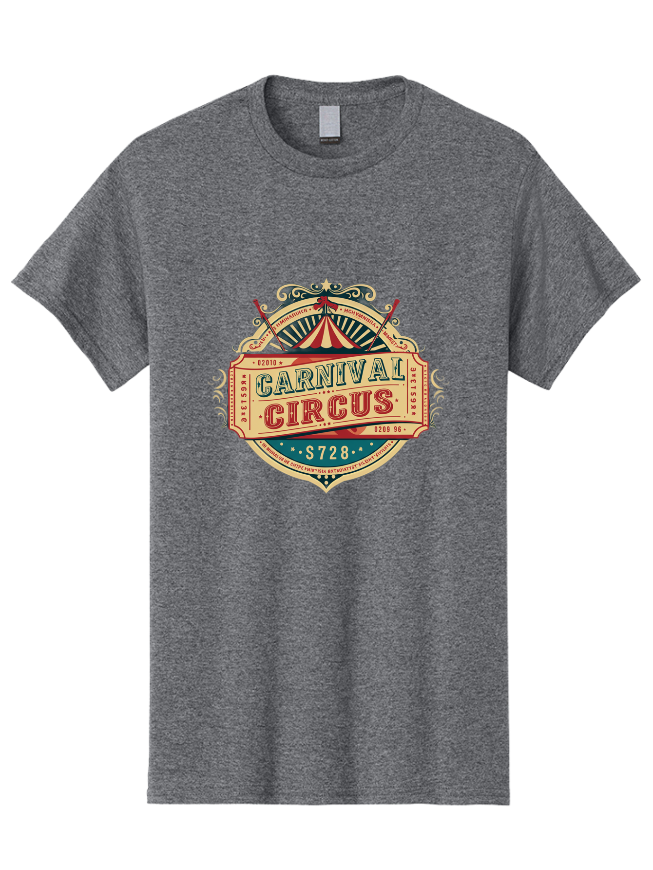 Carnival-Circus Men'S Graphic Tee, 100% Cotton, Comfortable Casual Summer Wear, Machine Washable, Vintage Carnival, Circus Ticket, Carnival Circus, Retro Style, Vintage Theme, Carnival Graphics, Circus Arts, Carnival Design, Bac784