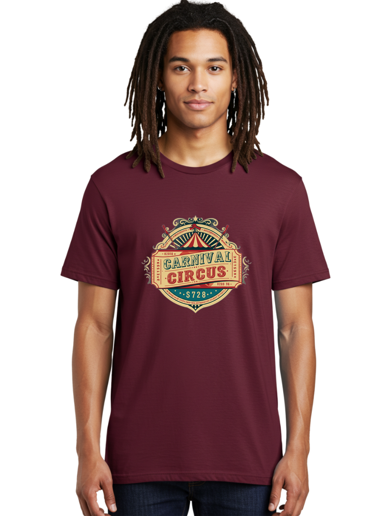 Carnival-Circus Men'S Graphic Tee, 100% Cotton, Comfortable Casual Summer Wear, Machine Washable, Vintage Carnival, Circus Ticket, Carnival Circus, Retro Style, Vintage Theme, Carnival Graphics, Circus Arts, Carnival Design, Bac784