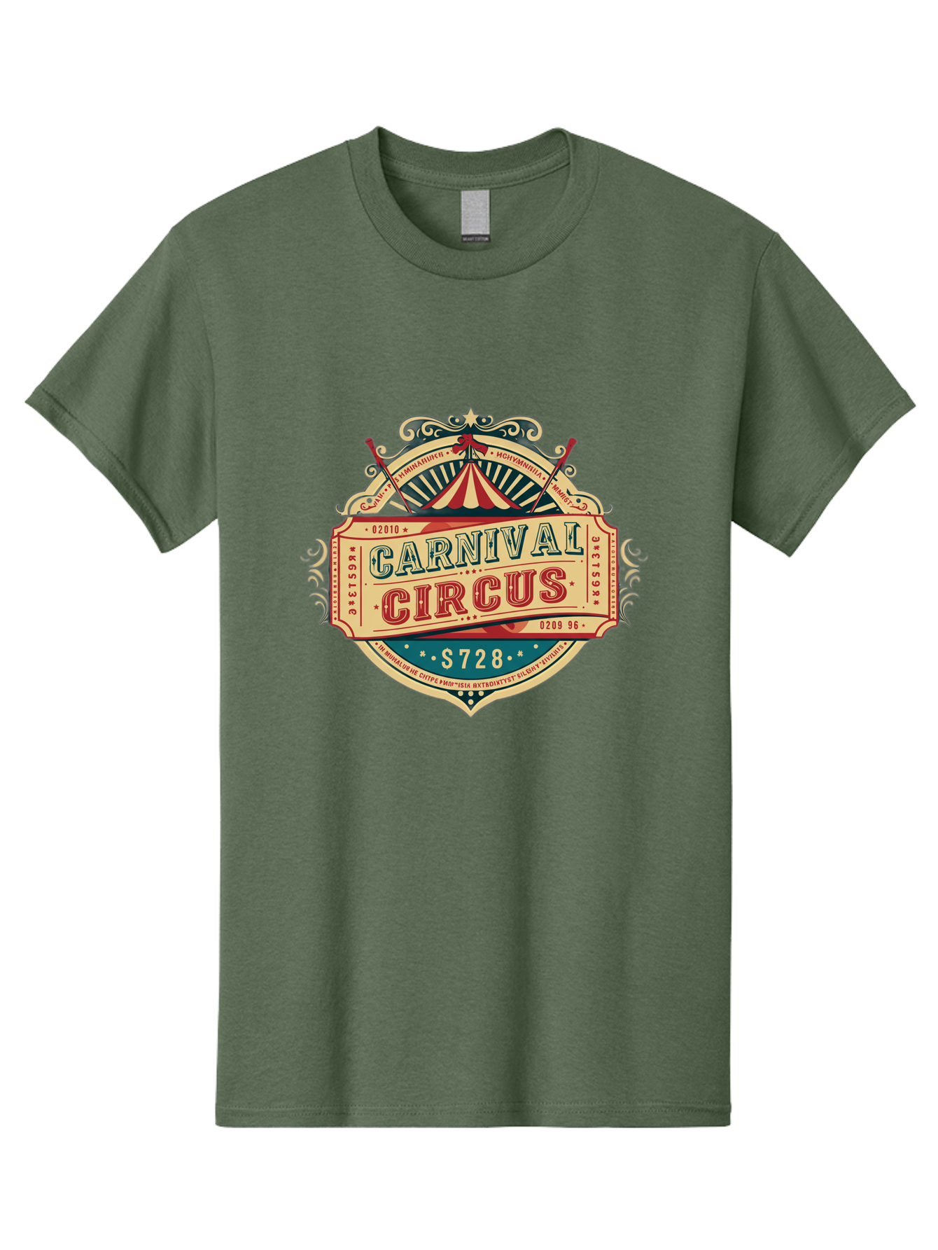 Carnival-Circus Men'S Graphic Tee, 100% Cotton, Comfortable Casual Summer Wear, Machine Washable, Vintage Carnival, Circus Ticket, Carnival Circus, Retro Style, Vintage Theme, Carnival Graphics, Circus Arts, Carnival Design, Bac784