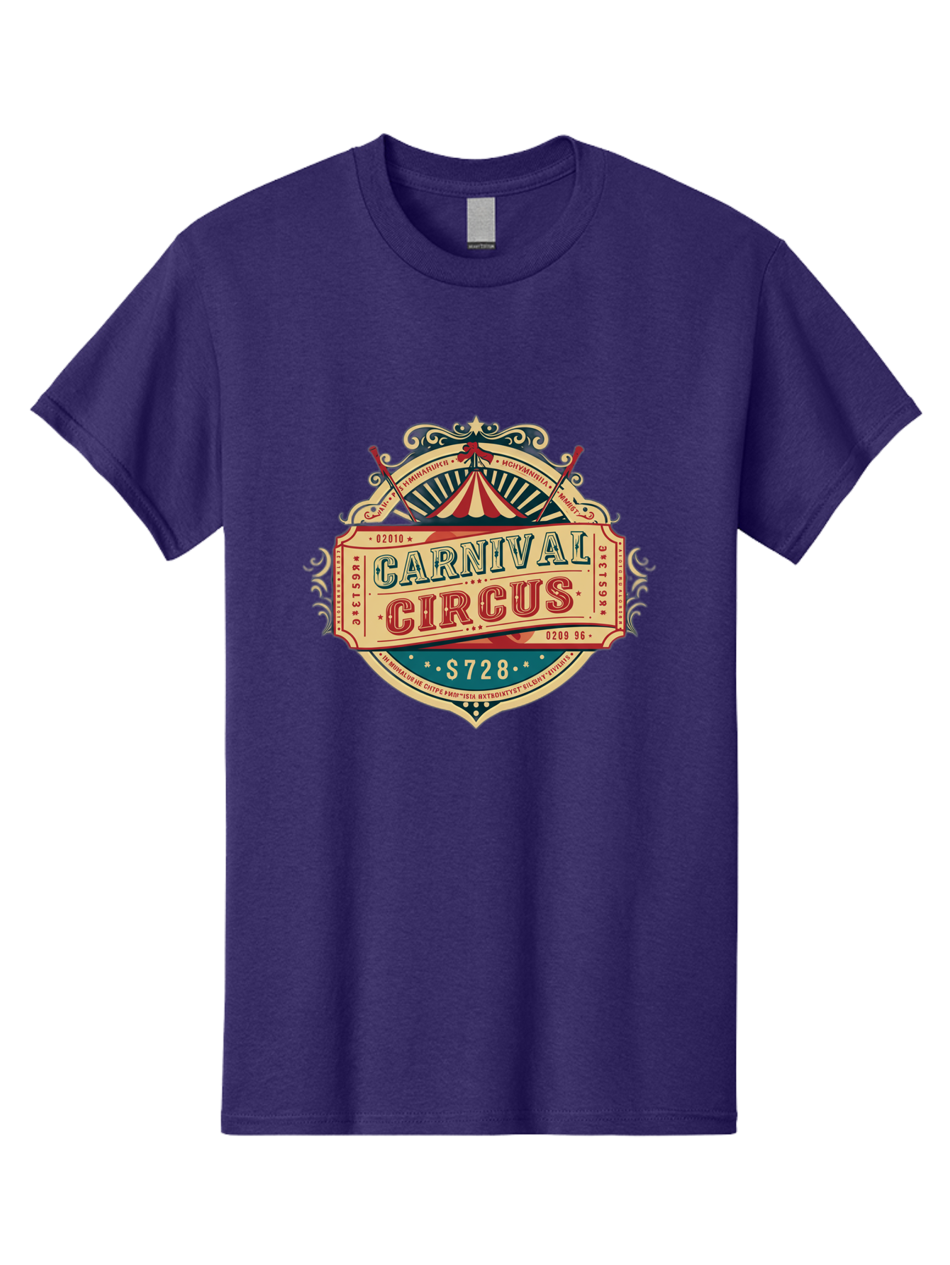 Carnival-Circus Men'S Graphic Tee, 100% Cotton, Comfortable Casual Summer Wear, Machine Washable, Vintage Carnival, Circus Ticket, Carnival Circus, Retro Style, Vintage Theme, Carnival Graphics, Circus Arts, Carnival Design, Bac784