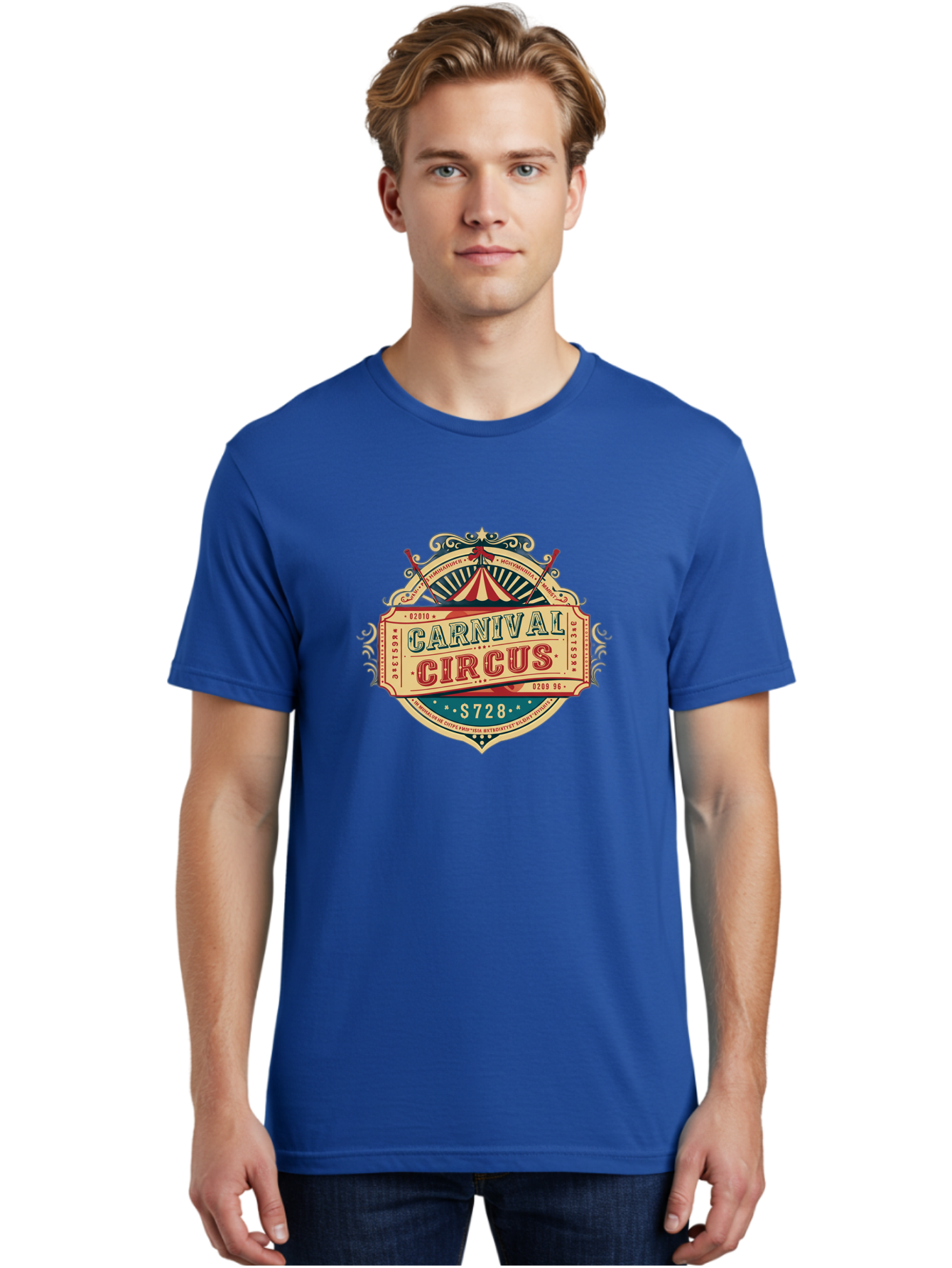Carnival-Circus Men'S Graphic Tee, 100% Cotton, Comfortable Casual Summer Wear, Machine Washable, Vintage Carnival, Circus Ticket, Carnival Circus, Retro Style, Vintage Theme, Carnival Graphics, Circus Arts, Carnival Design, Bac784