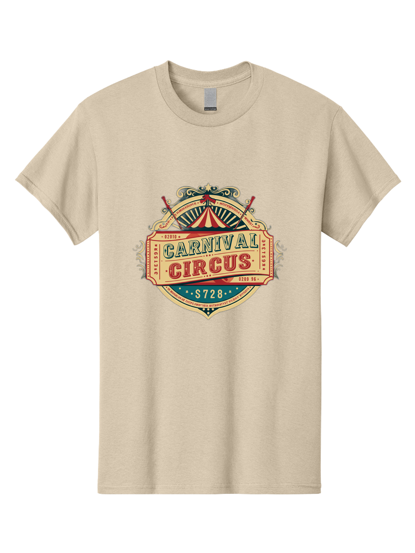 Carnival-Circus Men'S Graphic Tee, 100% Cotton, Comfortable Casual Summer Wear, Machine Washable, Vintage Carnival, Circus Ticket, Carnival Circus, Retro Style, Vintage Theme, Carnival Graphics, Circus Arts, Carnival Design, Bac784