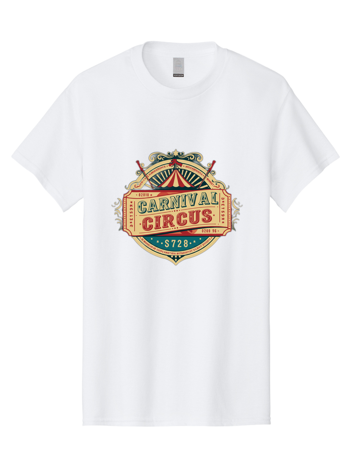 Carnival-Circus Men'S Graphic Tee, 100% Cotton, Comfortable Casual Summer Wear, Machine Washable, Vintage Carnival, Circus Ticket, Carnival Circus, Retro Style, Vintage Theme, Carnival Graphics, Circus Arts, Carnival Design, Bac784