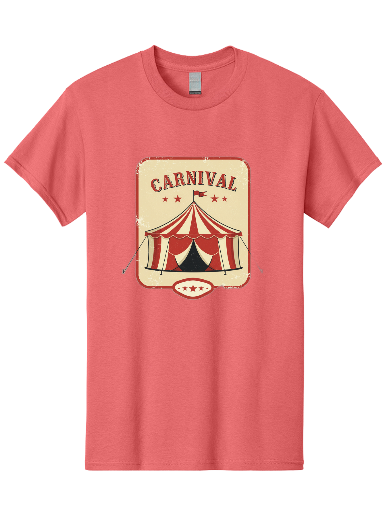 Carnival Men'S Graphic Tee, 100% Cotton, Comfortable Casual Summer Wear, Machine Washable, Red And White Striped Tent, Carnival Theme, Vintage Style, Retro Design, Entertainment, Circus Atmosphere, Classic Tent, Funfair Bac785