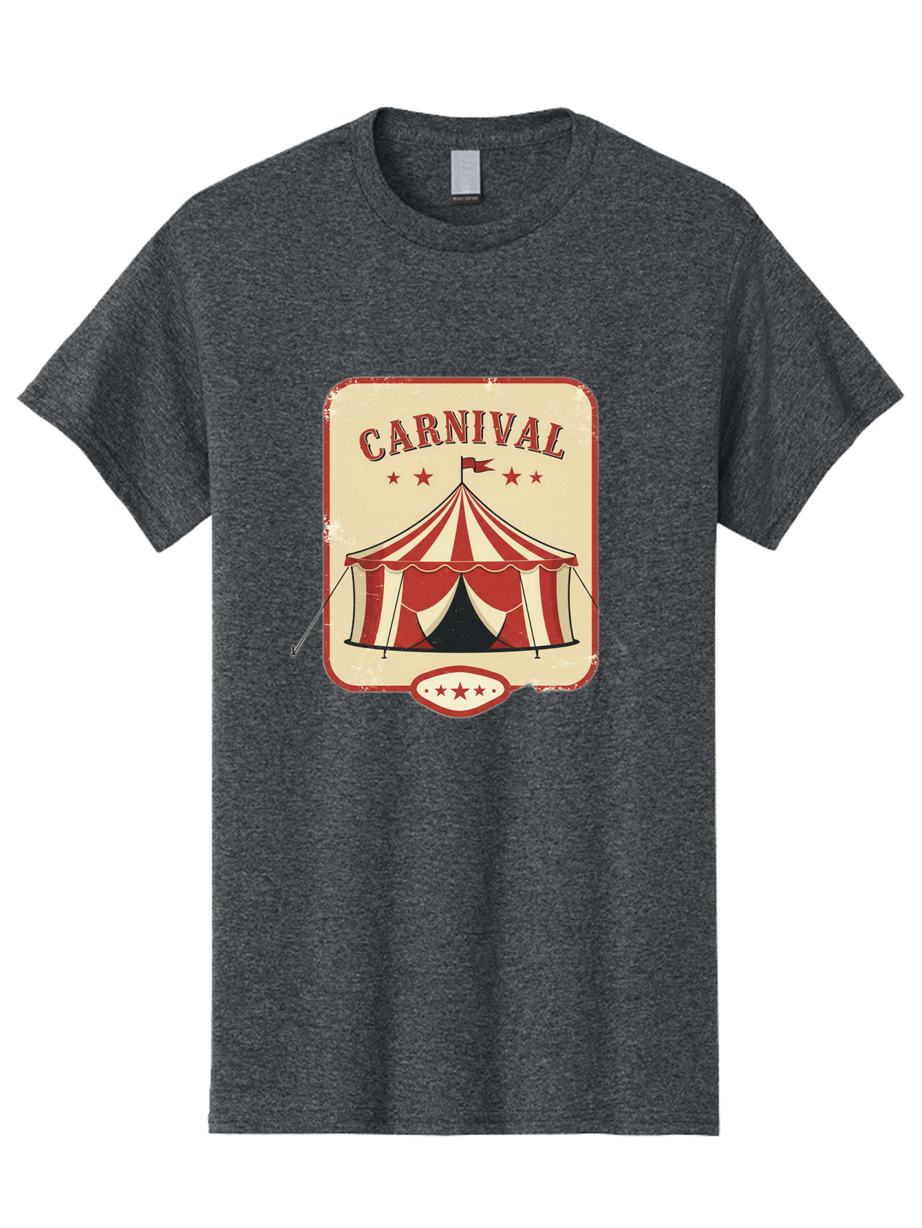 Carnival Men'S Graphic Tee, 100% Cotton, Comfortable Casual Summer Wear, Machine Washable, Red And White Striped Tent, Carnival Theme, Vintage Style, Retro Design, Entertainment, Circus Atmosphere, Classic Tent, Funfair Bac785