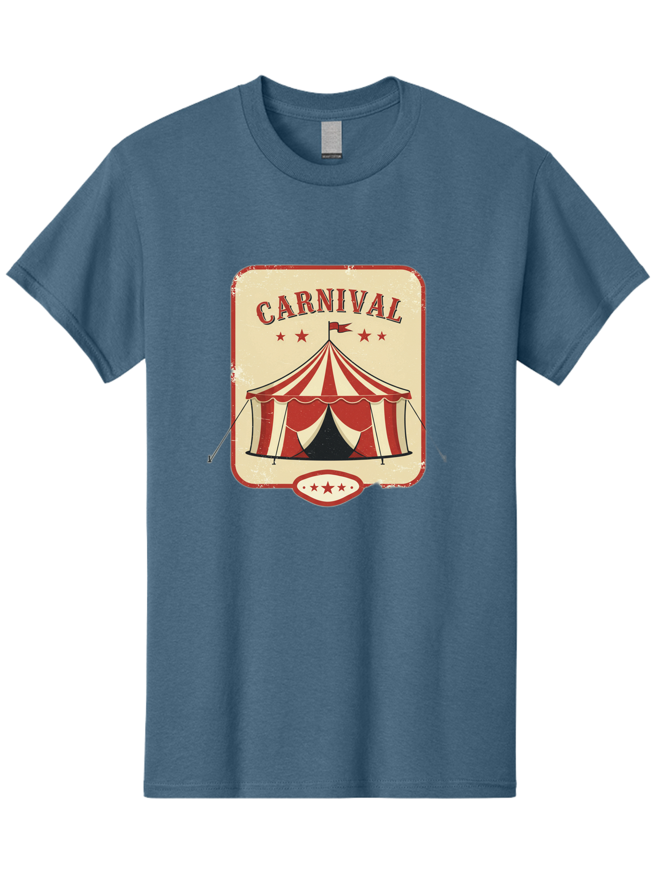 Carnival Men'S Graphic Tee, 100% Cotton, Comfortable Casual Summer Wear, Machine Washable, Red And White Striped Tent, Carnival Theme, Vintage Style, Retro Design, Entertainment, Circus Atmosphere, Classic Tent, Funfair Bac785