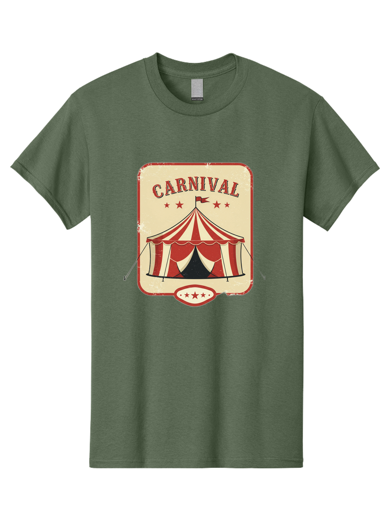 Carnival Men'S Graphic Tee, 100% Cotton, Comfortable Casual Summer Wear, Machine Washable, Red And White Striped Tent, Carnival Theme, Vintage Style, Retro Design, Entertainment, Circus Atmosphere, Classic Tent, Funfair Bac785