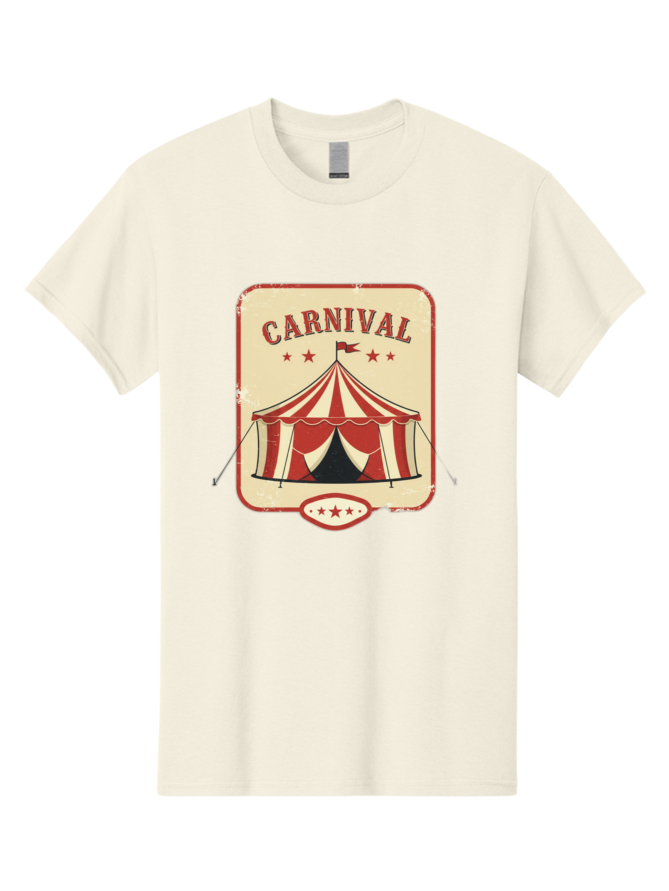 Carnival Men'S Graphic Tee, 100% Cotton, Comfortable Casual Summer Wear, Machine Washable, Red And White Striped Tent, Carnival Theme, Vintage Style, Retro Design, Entertainment, Circus Atmosphere, Classic Tent, Funfair Bac785