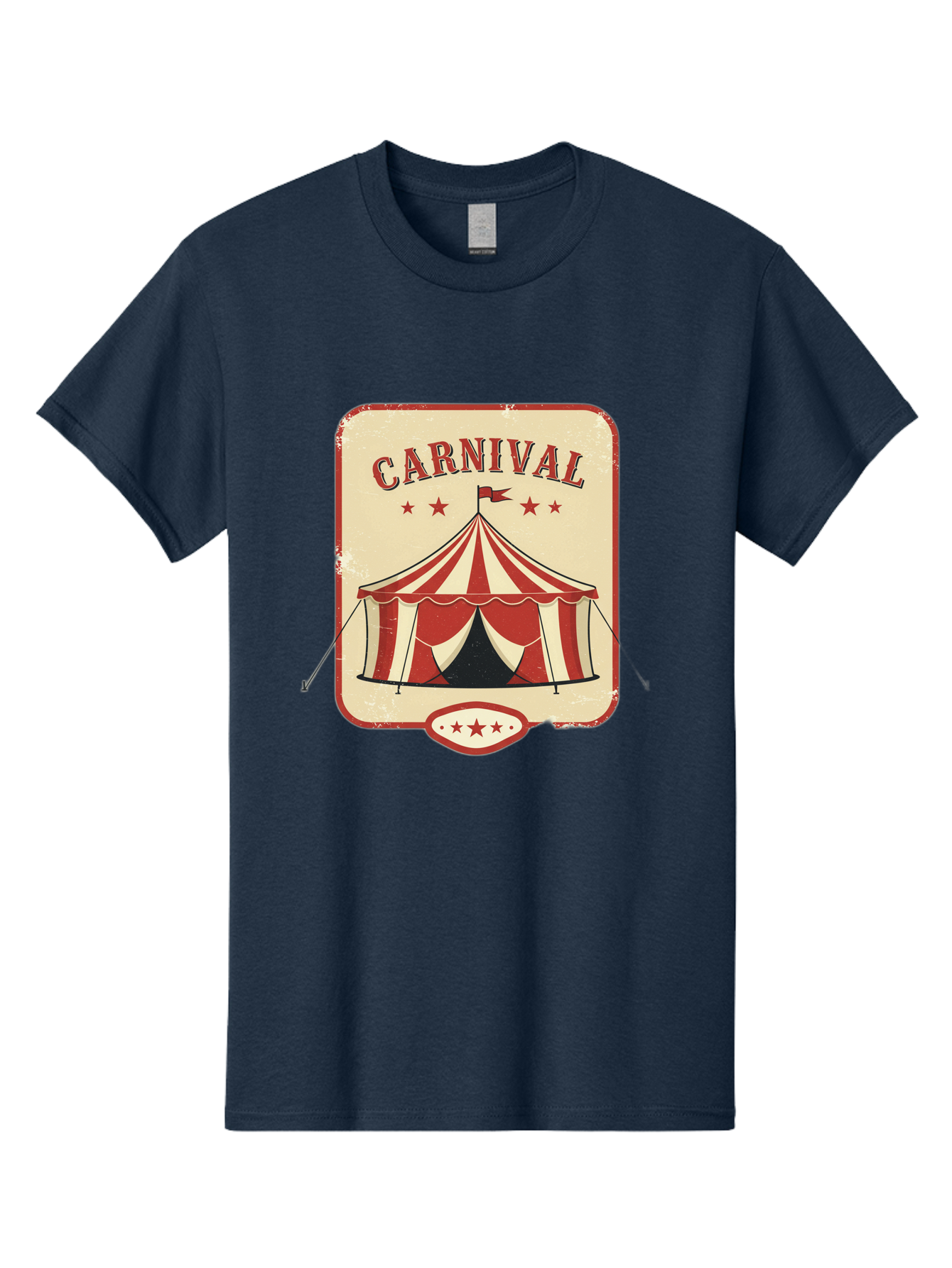 Carnival Men'S Graphic Tee, 100% Cotton, Comfortable Casual Summer Wear, Machine Washable, Red And White Striped Tent, Carnival Theme, Vintage Style, Retro Design, Entertainment, Circus Atmosphere, Classic Tent, Funfair Bac785