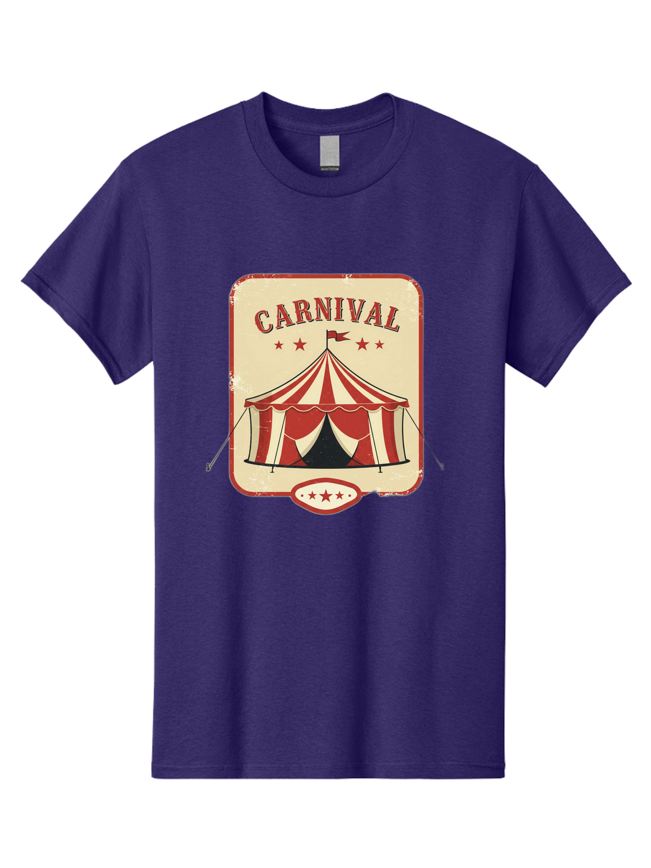 Carnival Men'S Graphic Tee, 100% Cotton, Comfortable Casual Summer Wear, Machine Washable, Red And White Striped Tent, Carnival Theme, Vintage Style, Retro Design, Entertainment, Circus Atmosphere, Classic Tent, Funfair Bac785