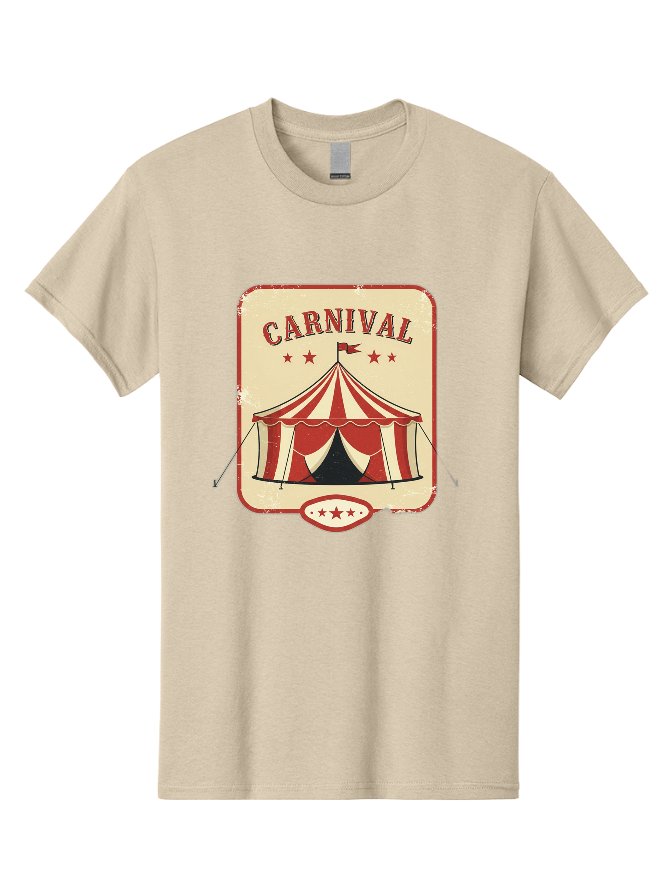 Carnival Men'S Graphic Tee, 100% Cotton, Comfortable Casual Summer Wear, Machine Washable, Red And White Striped Tent, Carnival Theme, Vintage Style, Retro Design, Entertainment, Circus Atmosphere, Classic Tent, Funfair Bac785