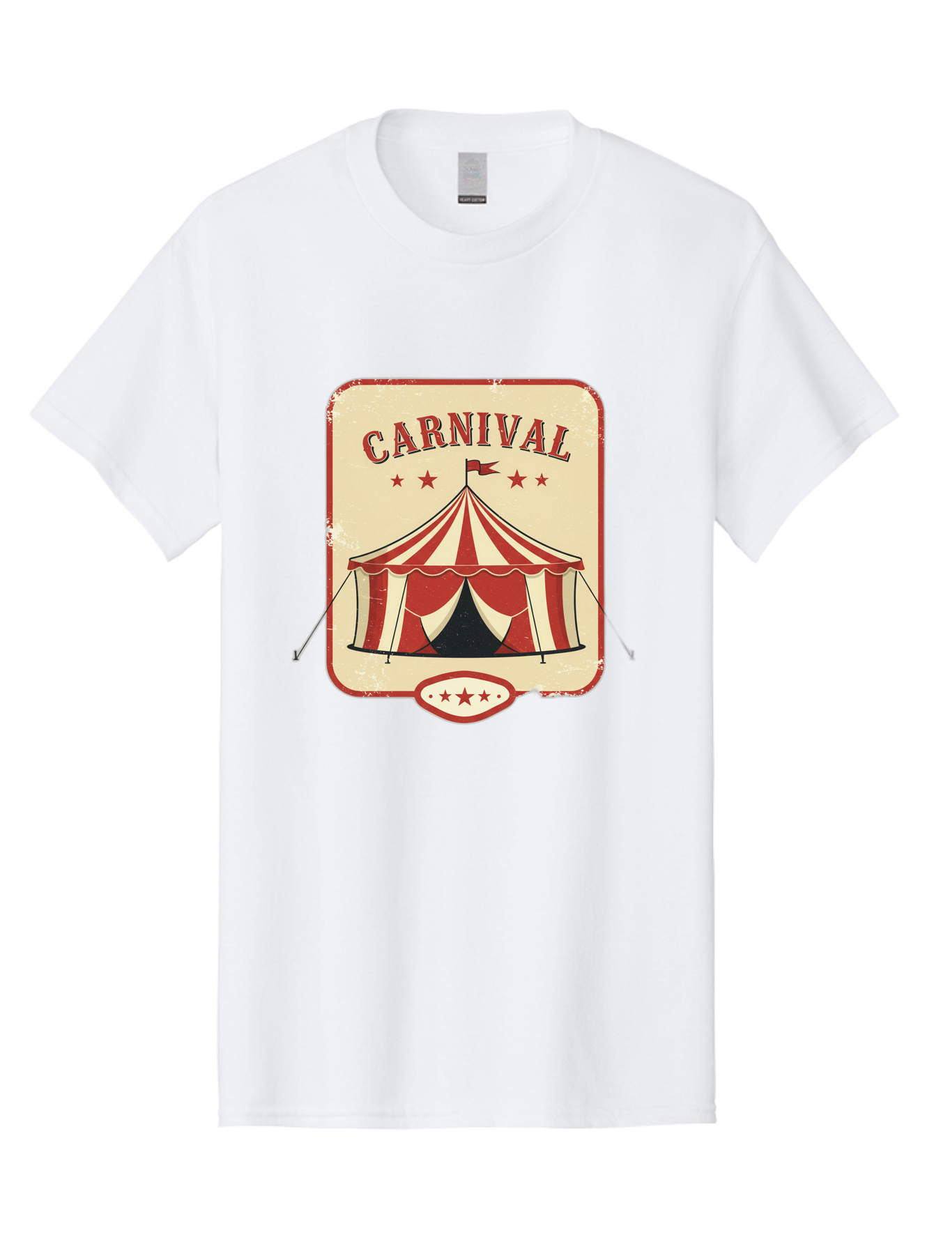 Carnival Men'S Graphic Tee, 100% Cotton, Comfortable Casual Summer Wear, Machine Washable, Red And White Striped Tent, Carnival Theme, Vintage Style, Retro Design, Entertainment, Circus Atmosphere, Classic Tent, Funfair Bac785