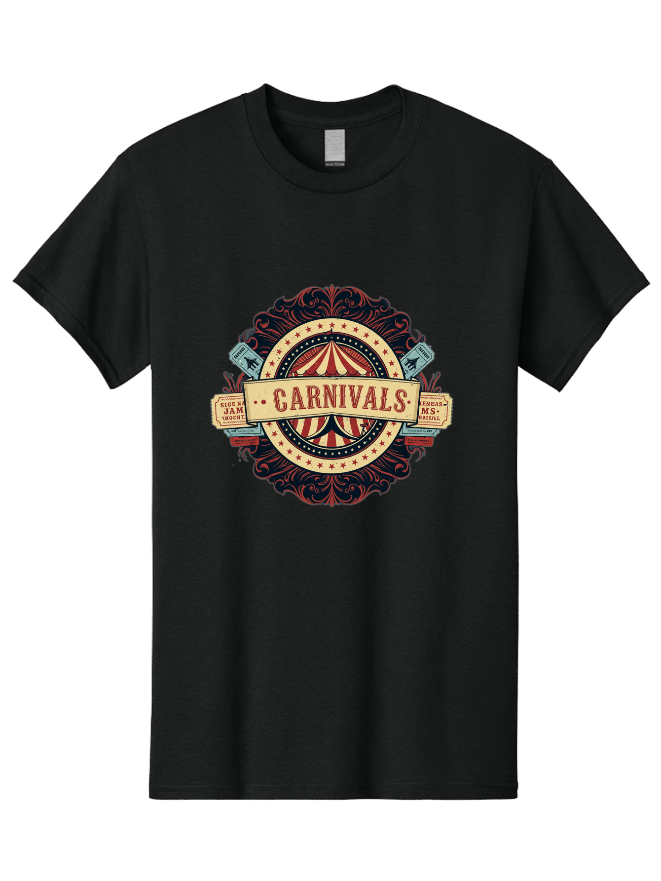 Carnivals Men'S Graphic Tee, 100% Cotton, Comfortable Casual Summer Wear, Machine Washable, Vintage Carnival Logo, Circus Tent, Red And White Stripes, Ornate Design, Classic Carnival Theme, Ms Digital, Sure 'N' Jam, Retro Aesthetic, Bac786
