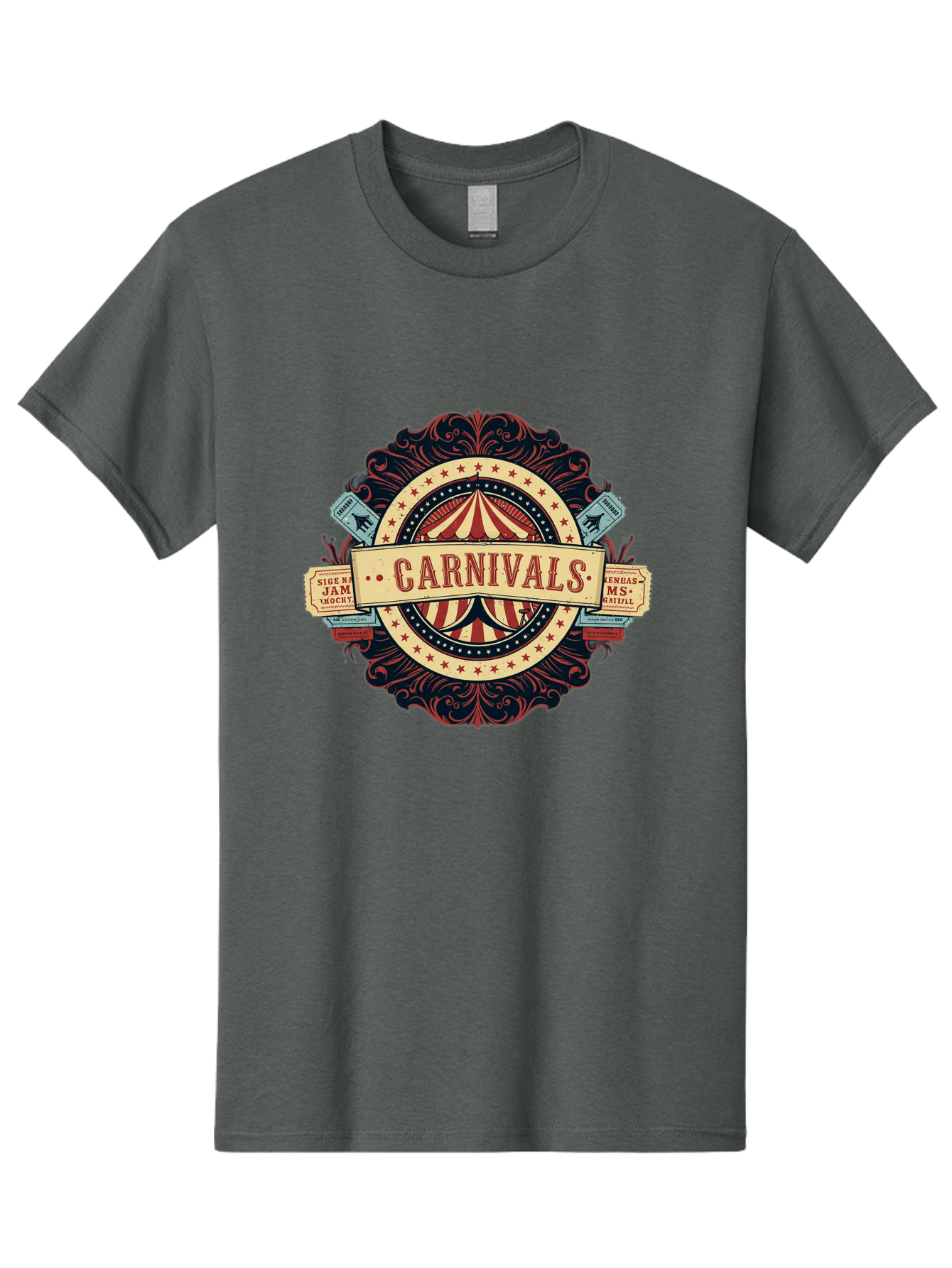 Carnivals Men'S Graphic Tee, 100% Cotton, Comfortable Casual Summer Wear, Machine Washable, Vintage Carnival Logo, Circus Tent, Red And White Stripes, Ornate Design, Classic Carnival Theme, Ms Digital, Sure 'N' Jam, Retro Aesthetic, Bac786