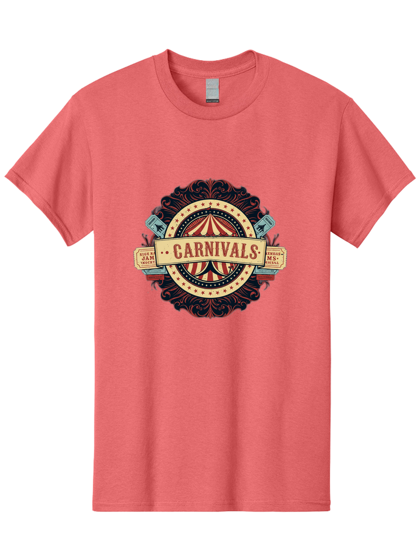 Carnivals Men'S Graphic Tee, 100% Cotton, Comfortable Casual Summer Wear, Machine Washable, Vintage Carnival Logo, Circus Tent, Red And White Stripes, Ornate Design, Classic Carnival Theme, Ms Digital, Sure 'N' Jam, Retro Aesthetic, Bac786