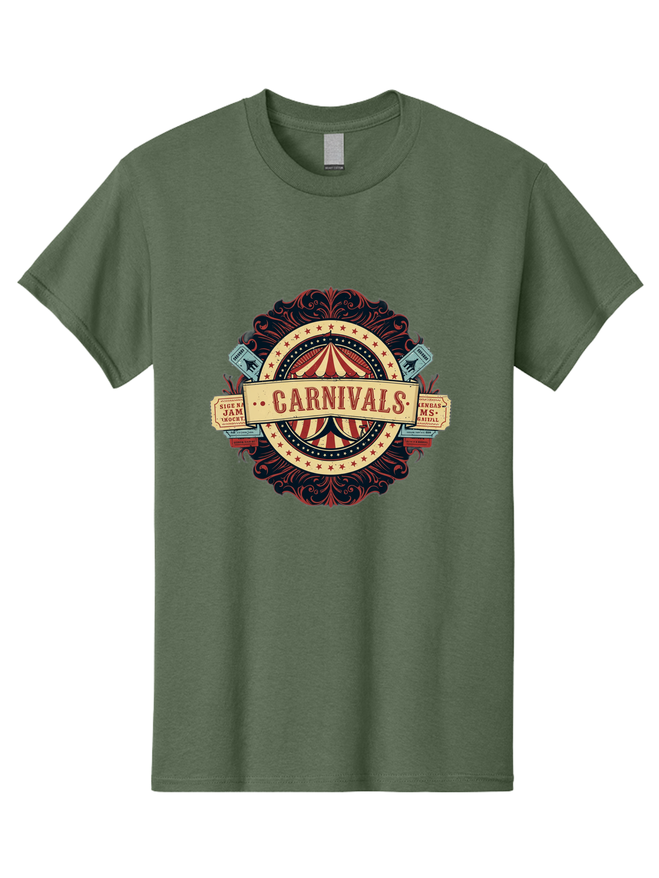 Carnivals Men'S Graphic Tee, 100% Cotton, Comfortable Casual Summer Wear, Machine Washable, Vintage Carnival Logo, Circus Tent, Red And White Stripes, Ornate Design, Classic Carnival Theme, Ms Digital, Sure 'N' Jam, Retro Aesthetic, Bac786