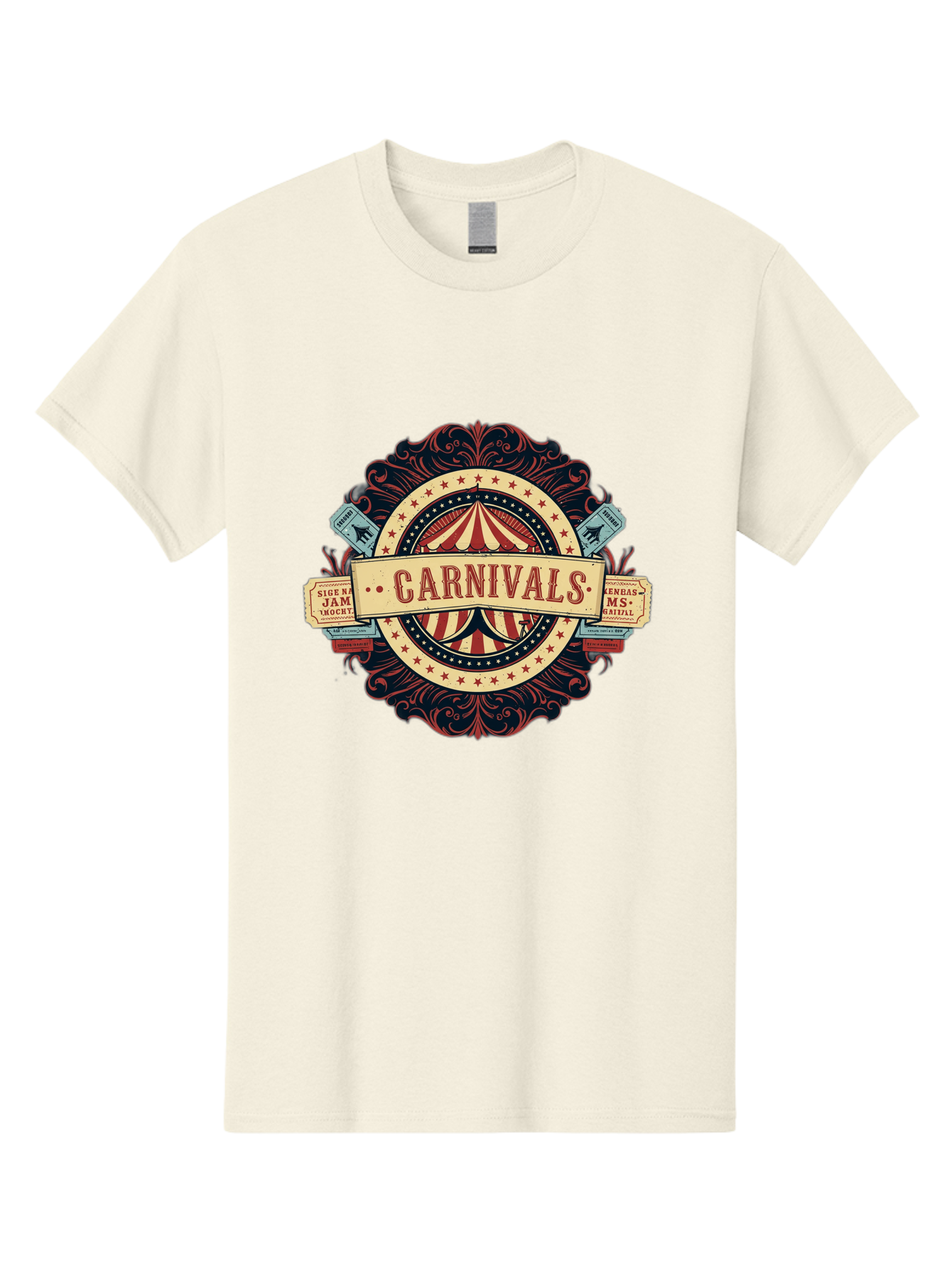 Carnivals Men'S Graphic Tee, 100% Cotton, Comfortable Casual Summer Wear, Machine Washable, Vintage Carnival Logo, Circus Tent, Red And White Stripes, Ornate Design, Classic Carnival Theme, Ms Digital, Sure 'N' Jam, Retro Aesthetic, Bac786