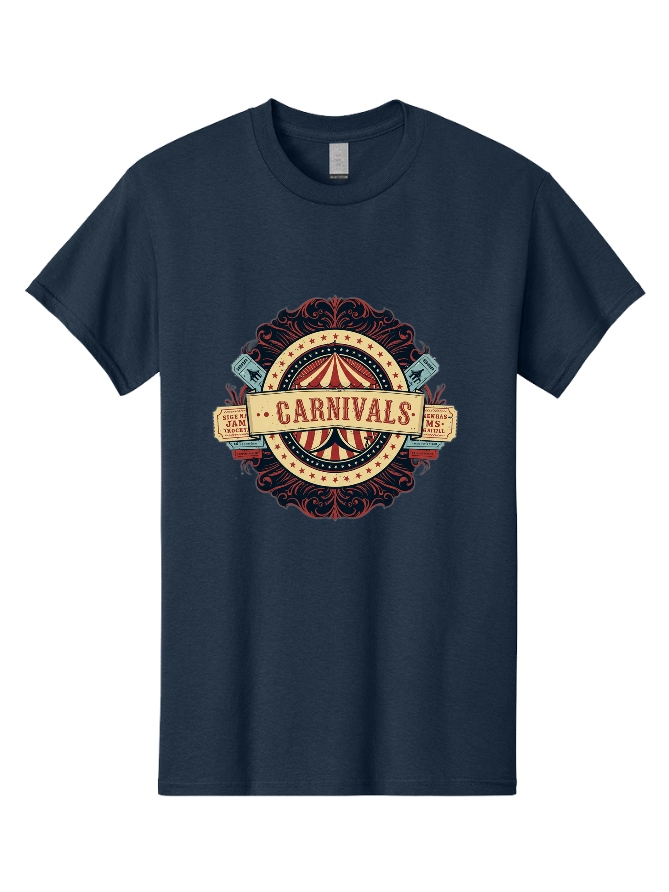 Carnivals Men'S Graphic Tee, 100% Cotton, Comfortable Casual Summer Wear, Machine Washable, Vintage Carnival Logo, Circus Tent, Red And White Stripes, Ornate Design, Classic Carnival Theme, Ms Digital, Sure 'N' Jam, Retro Aesthetic, Bac786