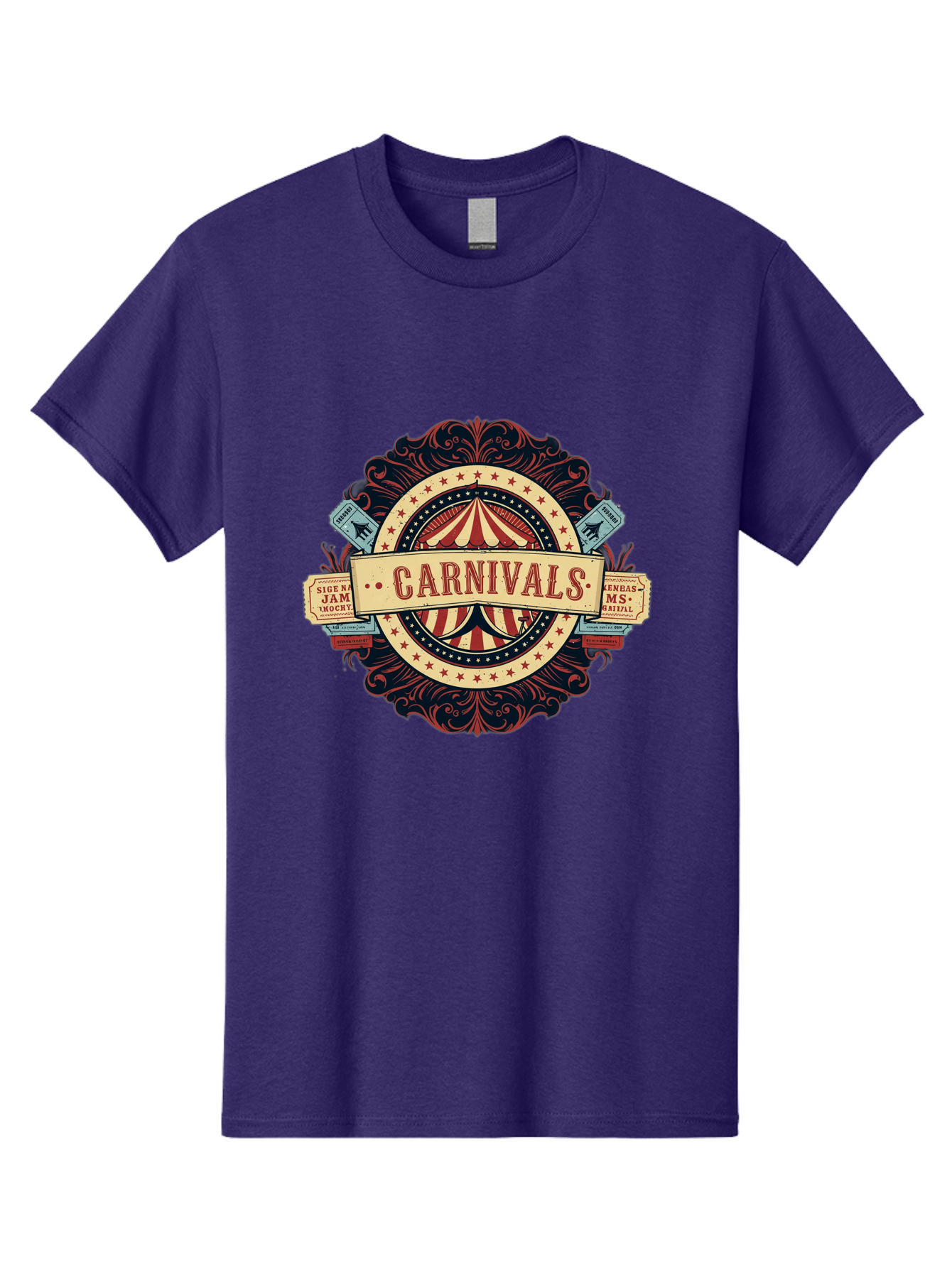 Carnivals Men'S Graphic Tee, 100% Cotton, Comfortable Casual Summer Wear, Machine Washable, Vintage Carnival Logo, Circus Tent, Red And White Stripes, Ornate Design, Classic Carnival Theme, Ms Digital, Sure 'N' Jam, Retro Aesthetic, Bac786