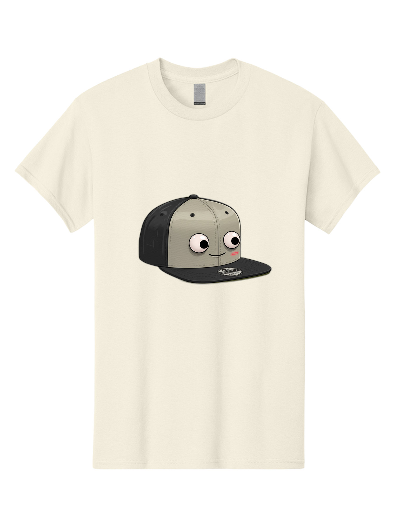 Cartoon-Baseball-Cap Men'S Graphic Tee, 100% Cotton, Comfortable Casual Summer Wear, Machine Washable, Funny Cartoon Baseball Cap, Cartoon Character Design, Smiling Face, Animated Hat, Digital Illustration, Playful Accessory, Bac787
