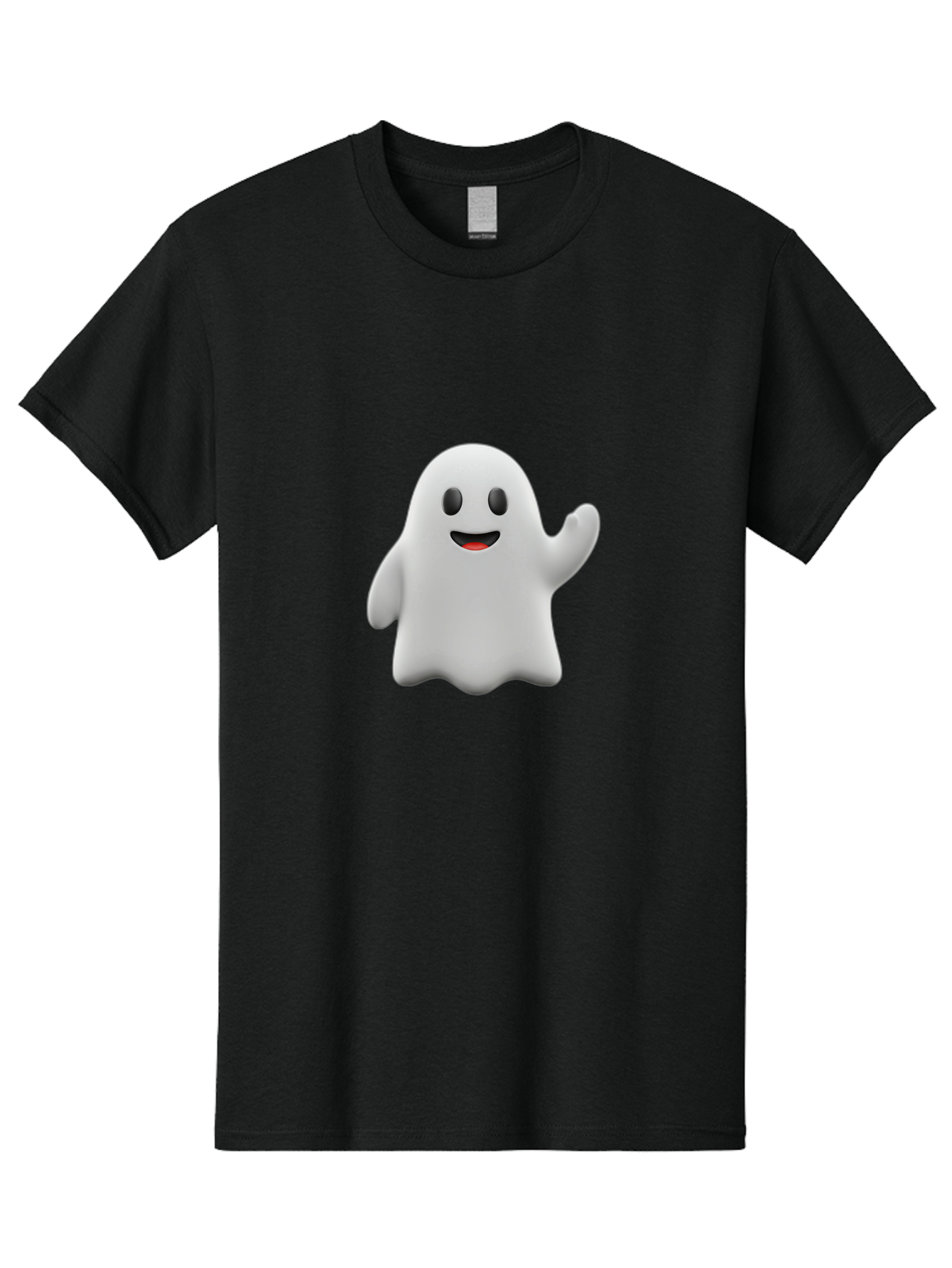 Casper-Ghost Men'S Graphic Tee, 100% Cotton, Comfortable Casual Summer Wear, Machine Washable, Smiling Ghost, Friendly Ghost, Cartoon Character, Happy Face, Waving Gesture, Halloween Spirit, Spooky Friendly, Digital Illustration, 3D Rendering Bac794