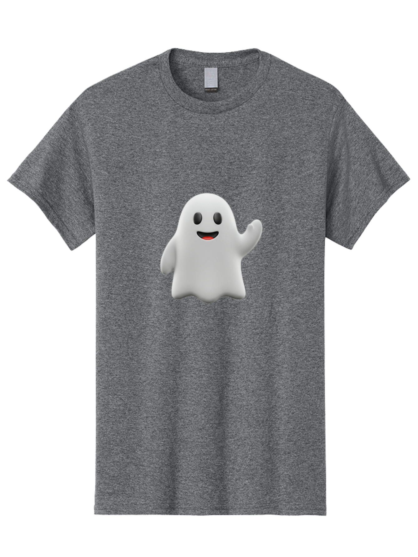 Casper-Ghost Men'S Graphic Tee, 100% Cotton, Comfortable Casual Summer Wear, Machine Washable, Smiling Ghost, Friendly Ghost, Cartoon Character, Happy Face, Waving Gesture, Halloween Spirit, Spooky Friendly, Digital Illustration, 3D Rendering Bac794