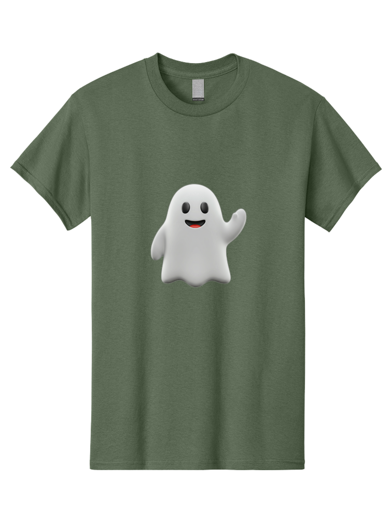 Casper-Ghost Men'S Graphic Tee, 100% Cotton, Comfortable Casual Summer Wear, Machine Washable, Smiling Ghost, Friendly Ghost, Cartoon Character, Happy Face, Waving Gesture, Halloween Spirit, Spooky Friendly, Digital Illustration, 3D Rendering Bac794