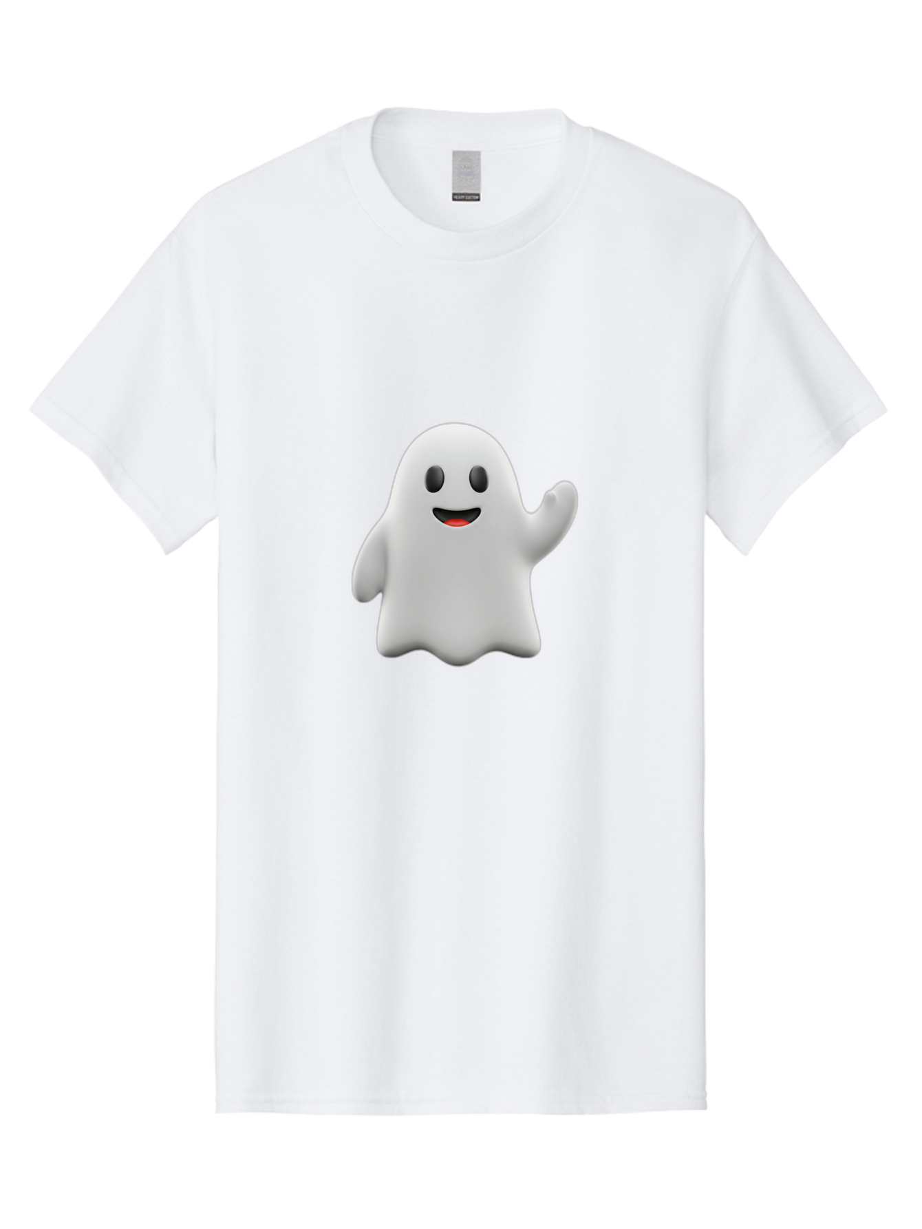 Casper-Ghost Men'S Graphic Tee, 100% Cotton, Comfortable Casual Summer Wear, Machine Washable, Smiling Ghost, Friendly Ghost, Cartoon Character, Happy Face, Waving Gesture, Halloween Spirit, Spooky Friendly, Digital Illustration, 3D Rendering Bac794