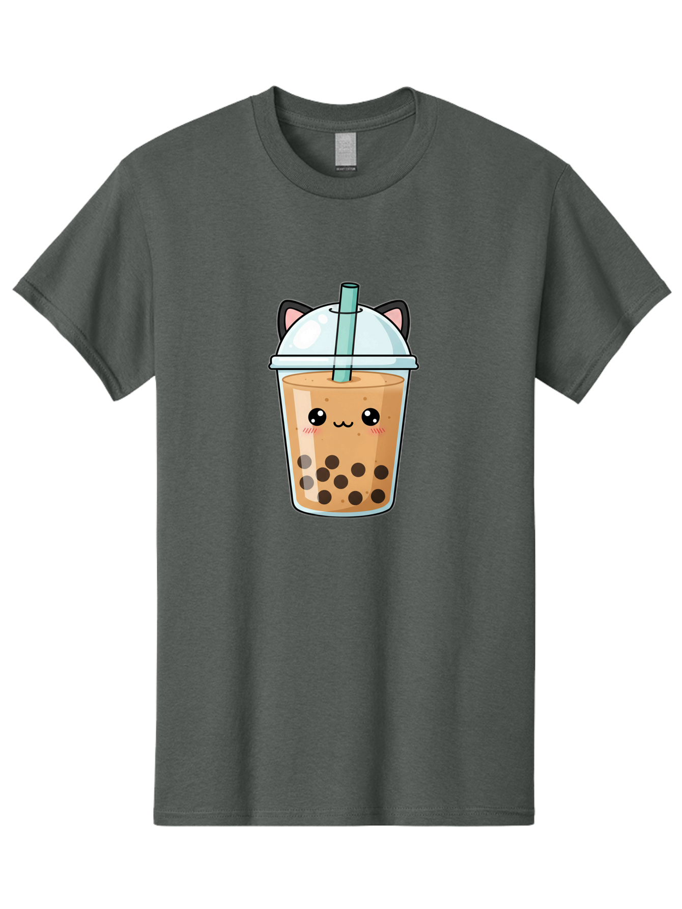 Cat-Bubble-Tea-1 Men'S Graphic Tee, 100% Cotton, Comfortable Casual Summer Wear, Machine Washable, Boba Tea, Cartoon Cat, Cute Drink, Bubble Tea, Adorable Character, Kawaii Culture, Tea Time, Fun Illustration, Milk Tea, Sweet Treat, Cat Ears, Bac795
