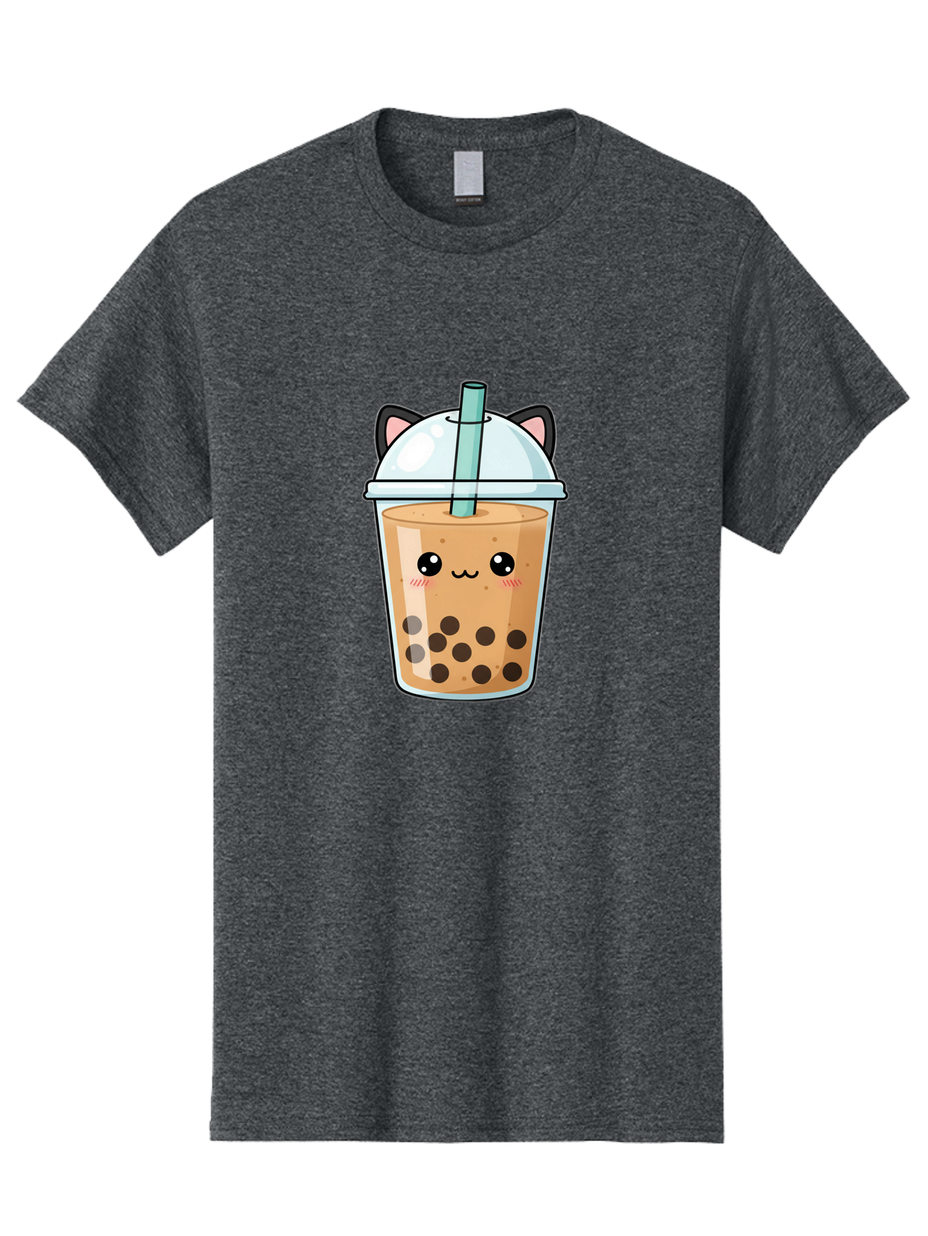 Cat-Bubble-Tea-1 Men'S Graphic Tee, 100% Cotton, Comfortable Casual Summer Wear, Machine Washable, Boba Tea, Cartoon Cat, Cute Drink, Bubble Tea, Adorable Character, Kawaii Culture, Tea Time, Fun Illustration, Milk Tea, Sweet Treat, Cat Ears, Bac795