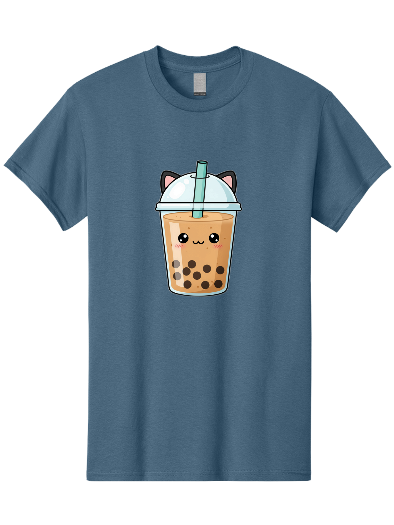Cat-Bubble-Tea-1 Men'S Graphic Tee, 100% Cotton, Comfortable Casual Summer Wear, Machine Washable, Boba Tea, Cartoon Cat, Cute Drink, Bubble Tea, Adorable Character, Kawaii Culture, Tea Time, Fun Illustration, Milk Tea, Sweet Treat, Cat Ears, Bac795