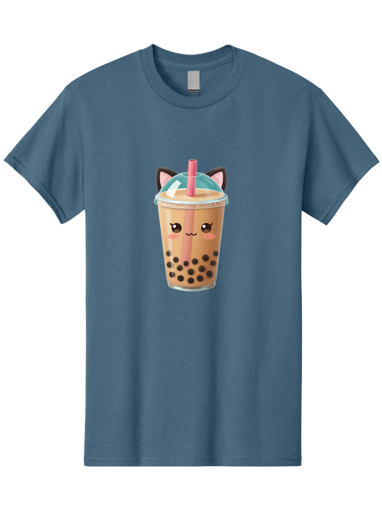 Cat-Bubble-Tea-2 Men'S Graphic Tee, 100% Cotton, Comfortable Casual Summer Wear, Machine Washable, Cute Cat Bubble Tea, Boba Tea With Cat Face, Cartoon Bubble Tea, Kawaii Drink, Adorable Beverage, Cat Ears, Bubble Tea Cup Bac796