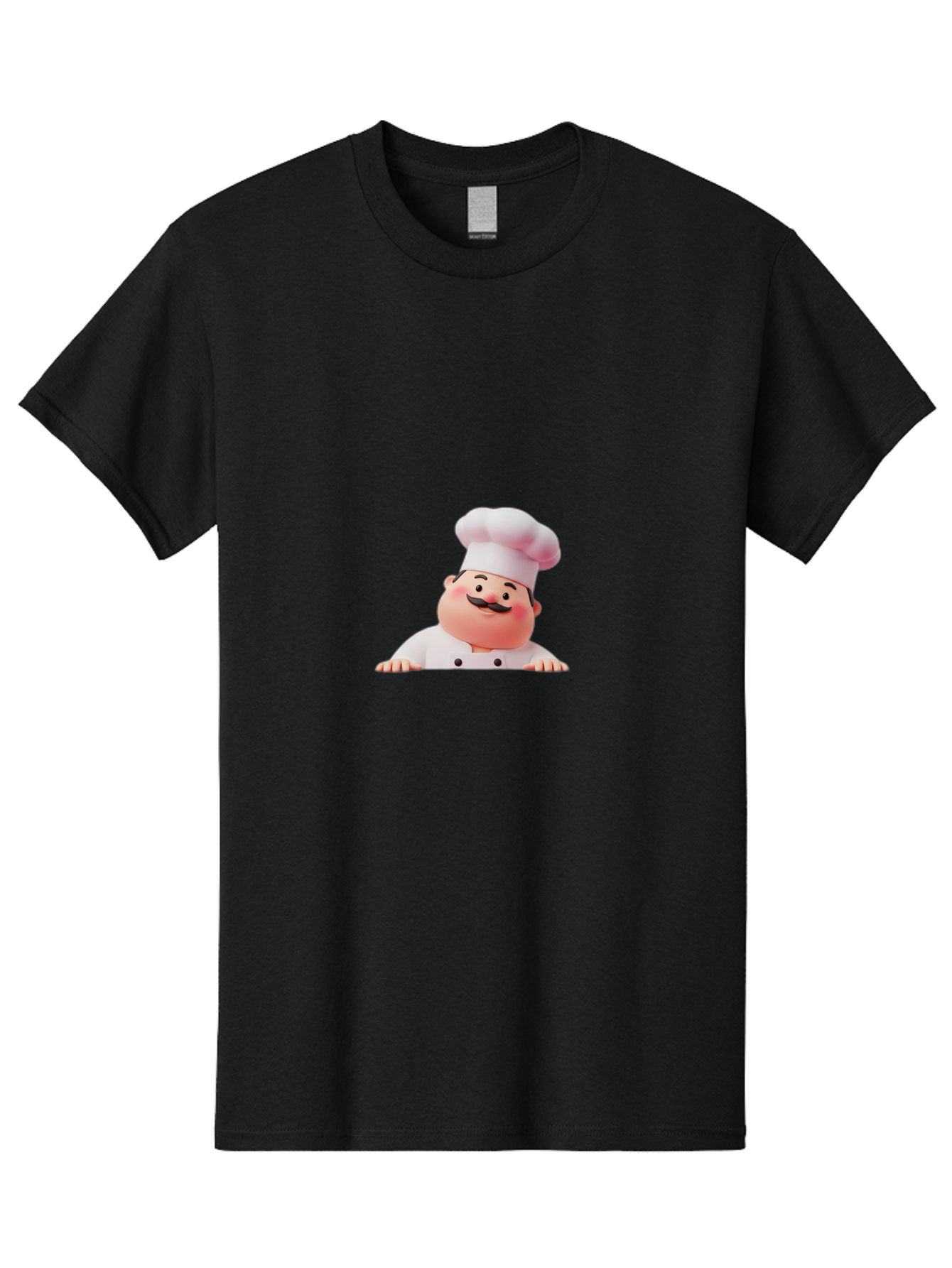 Chef-3 Men'S Graphic Tee, 100% Cotton, Comfortable Casual Summer Wear, Machine Washable, Cartoon Chef, 3D Character, White Uniform, Chef Hat, Mustache, Smiling Face, Restaurant Staff, Culinary Expert, Kitchen Staff Bac806