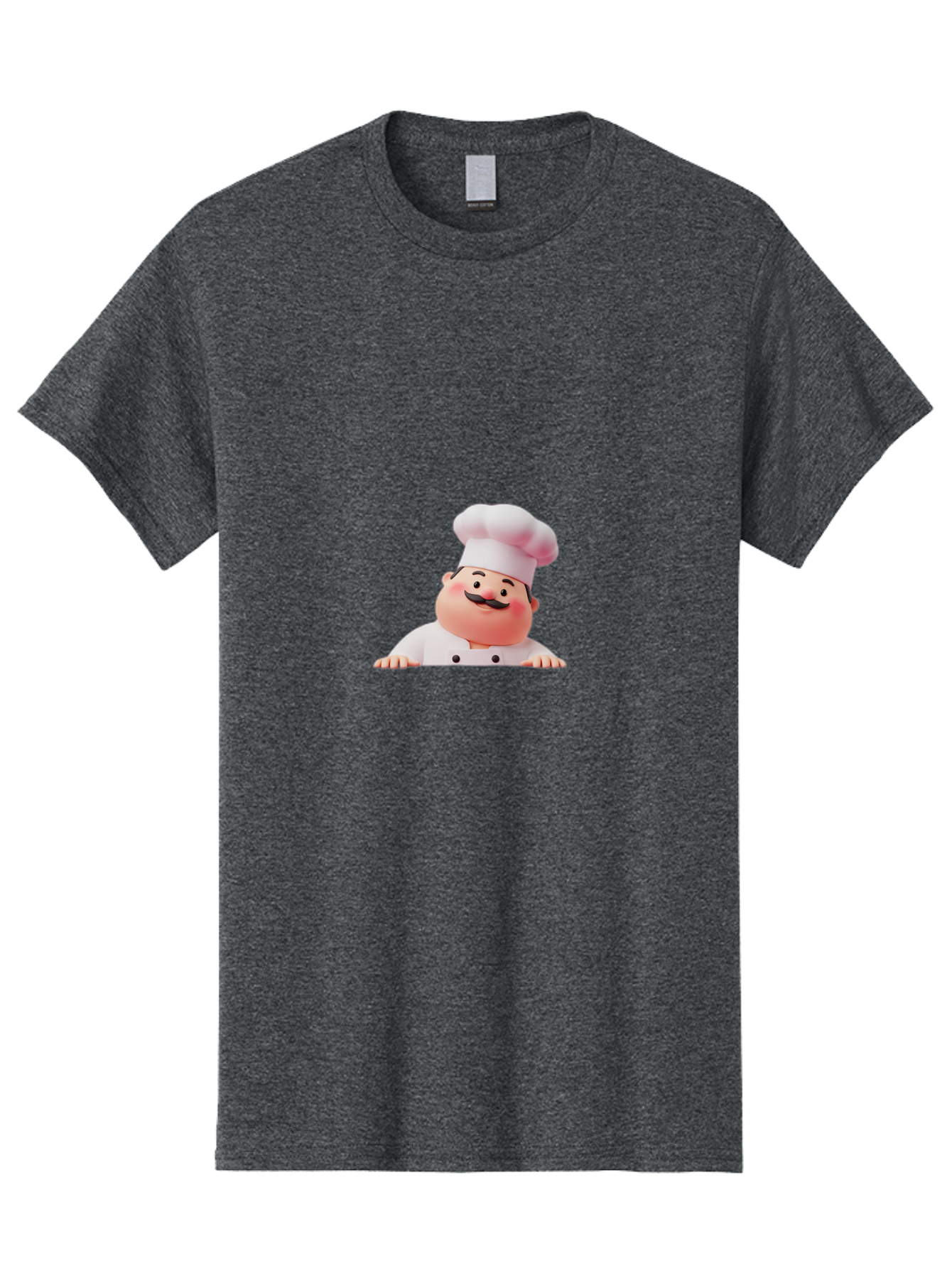 Chef-3 Men'S Graphic Tee, 100% Cotton, Comfortable Casual Summer Wear, Machine Washable, Cartoon Chef, 3D Character, White Uniform, Chef Hat, Mustache, Smiling Face, Restaurant Staff, Culinary Expert, Kitchen Staff Bac806