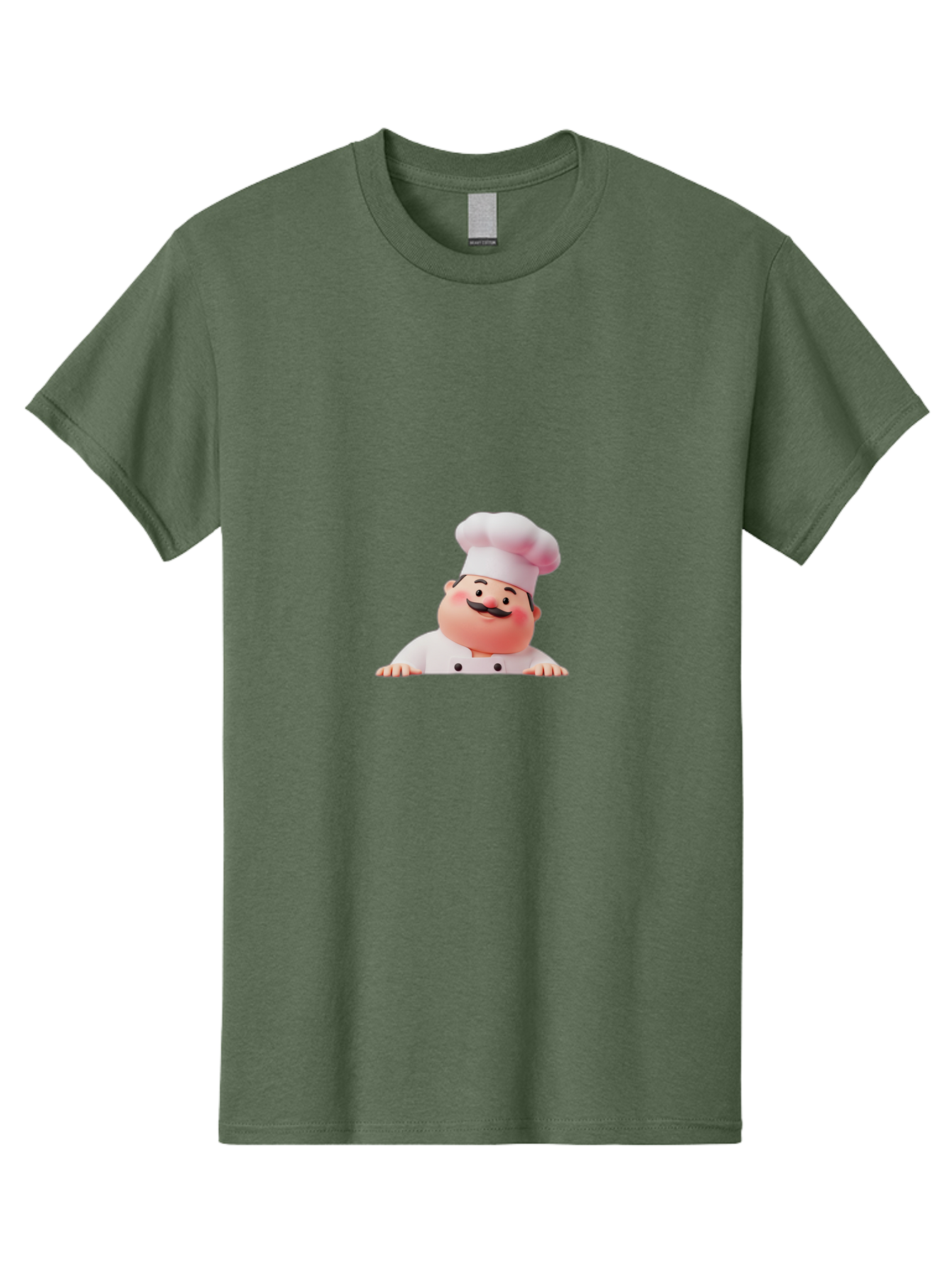 Chef-3 Men'S Graphic Tee, 100% Cotton, Comfortable Casual Summer Wear, Machine Washable, Cartoon Chef, 3D Character, White Uniform, Chef Hat, Mustache, Smiling Face, Restaurant Staff, Culinary Expert, Kitchen Staff Bac806
