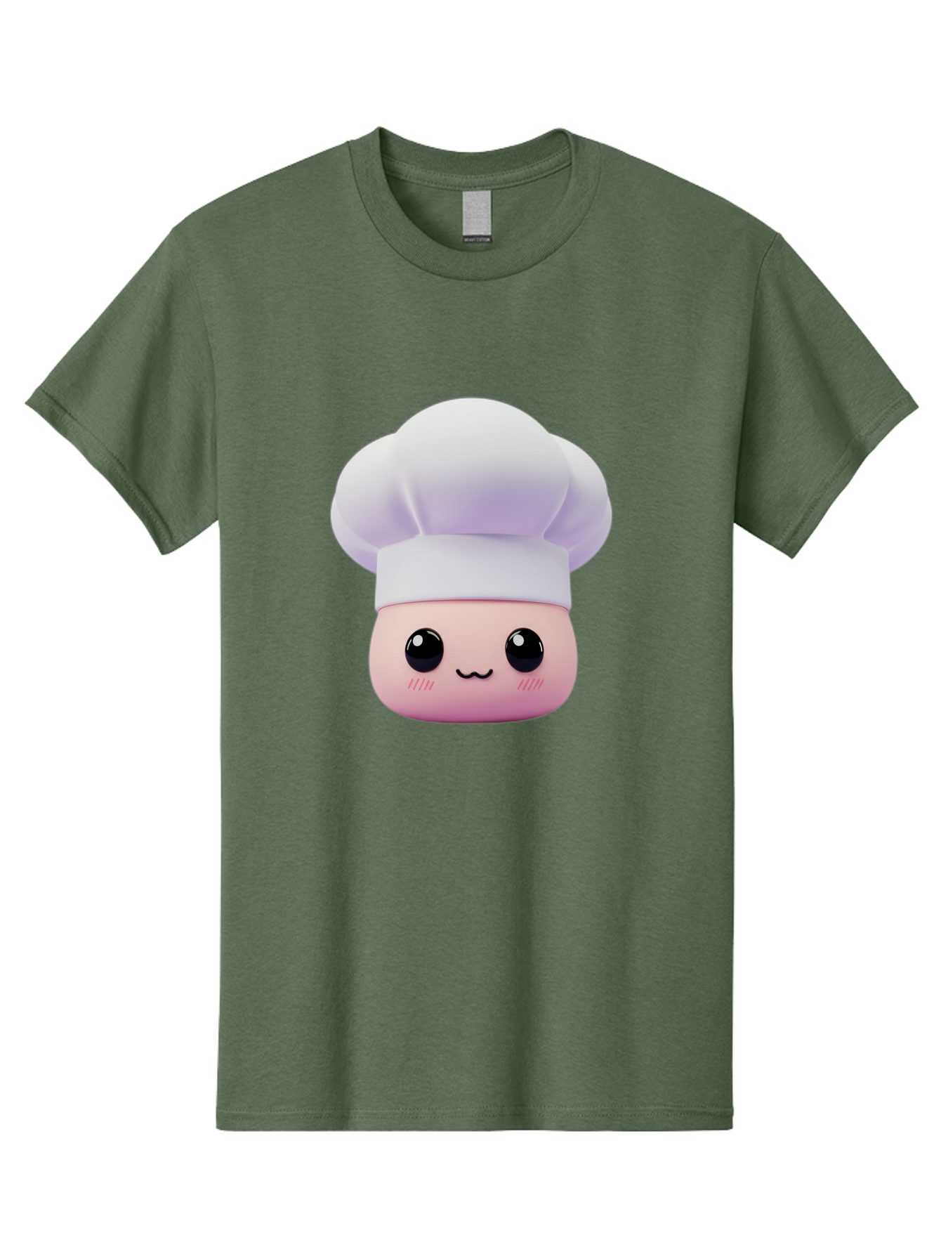Chef-4 Men'S Graphic Tee, 100% Cotton, Comfortable Casual Summer Wear, Machine Washable, Cartoon Chef Character, Chef Hat, Cute Face, Cooking Theme, Kawaii Style, Chef Illustration, Culinary Art, Chef Mascot Bac807