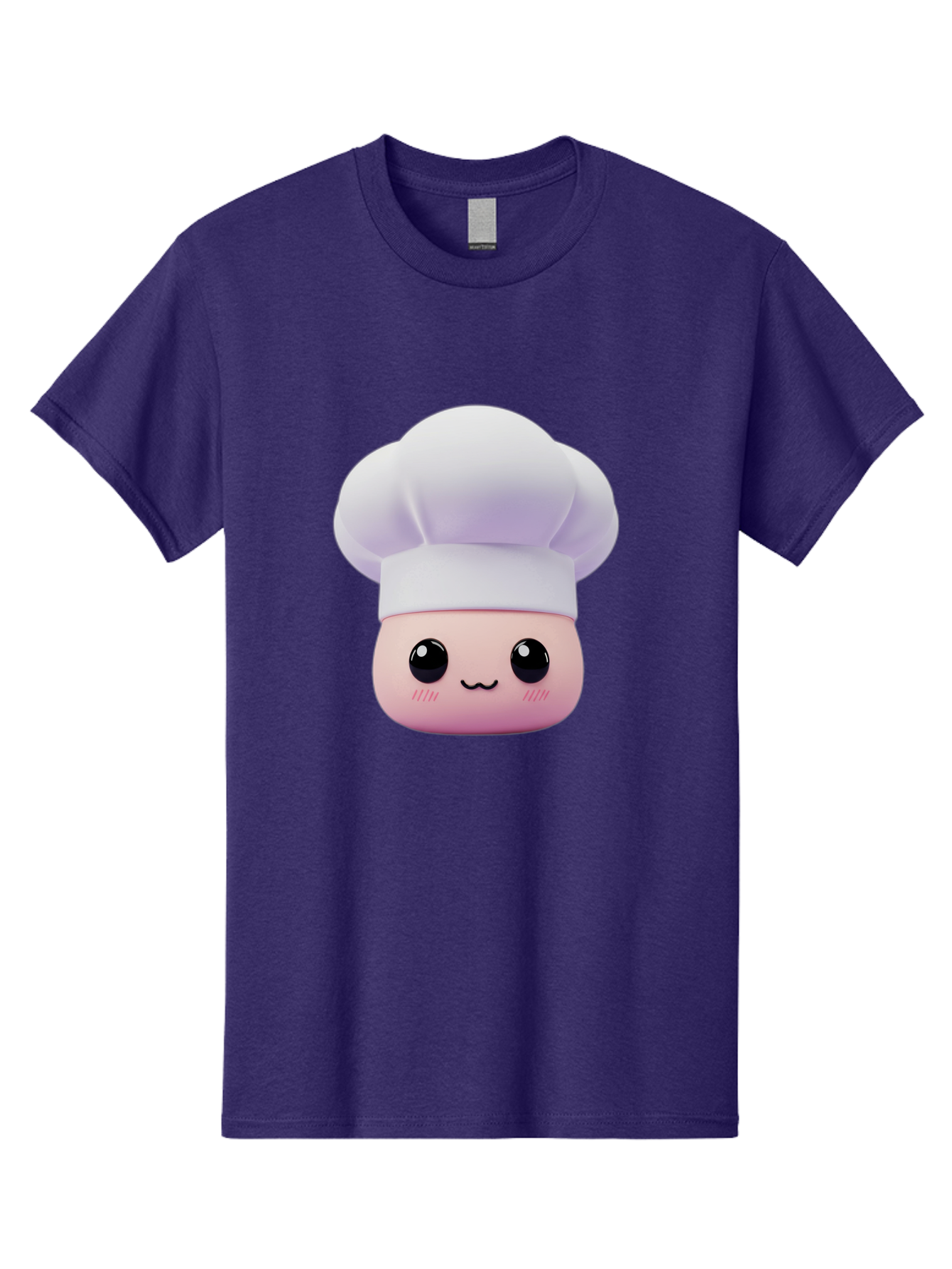 Chef-4 Men'S Graphic Tee, 100% Cotton, Comfortable Casual Summer Wear, Machine Washable, Cartoon Chef Character, Chef Hat, Cute Face, Cooking Theme, Kawaii Style, Chef Illustration, Culinary Art, Chef Mascot Bac807